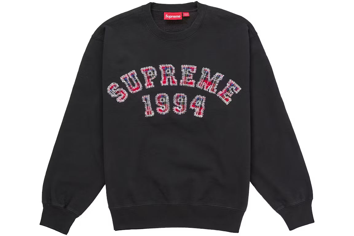 Size L Supreme Plaid Arc Crewneck "Black" Brand New