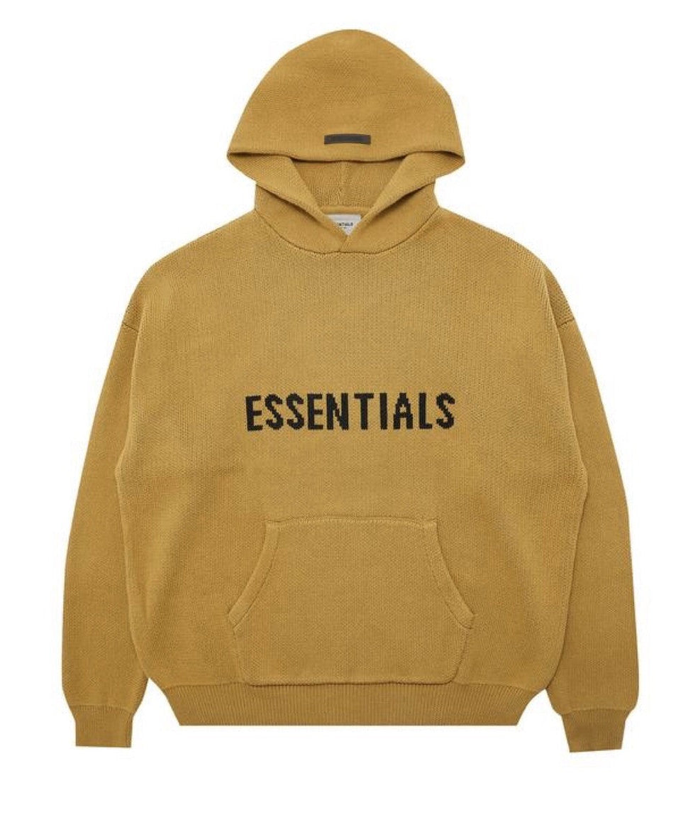Size S (Fits M) Essentials FOG Knit Hoodie “Amber”