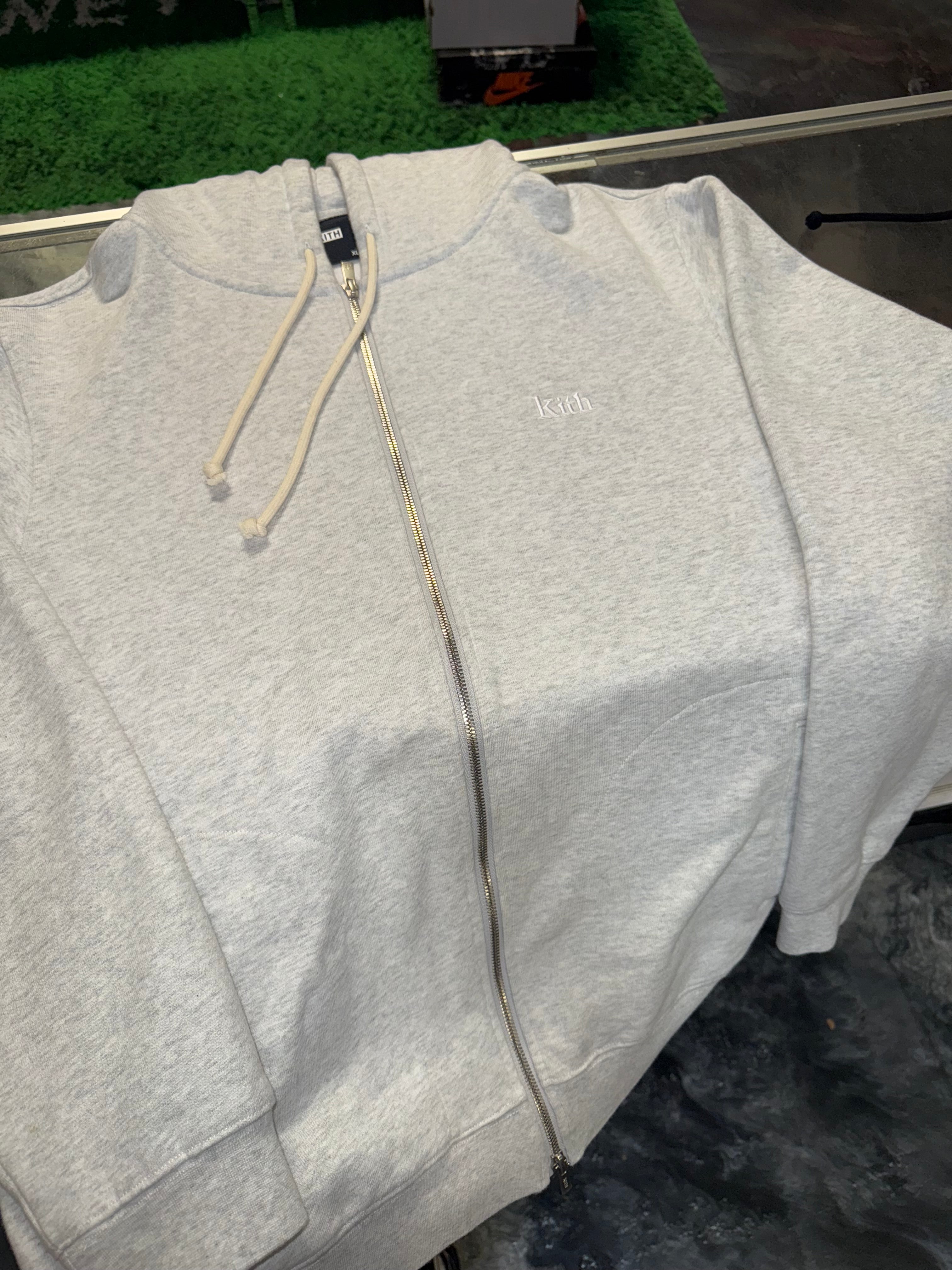 Size XL Kith Williams Zip Up Hoodie “Grey” Worn 1x