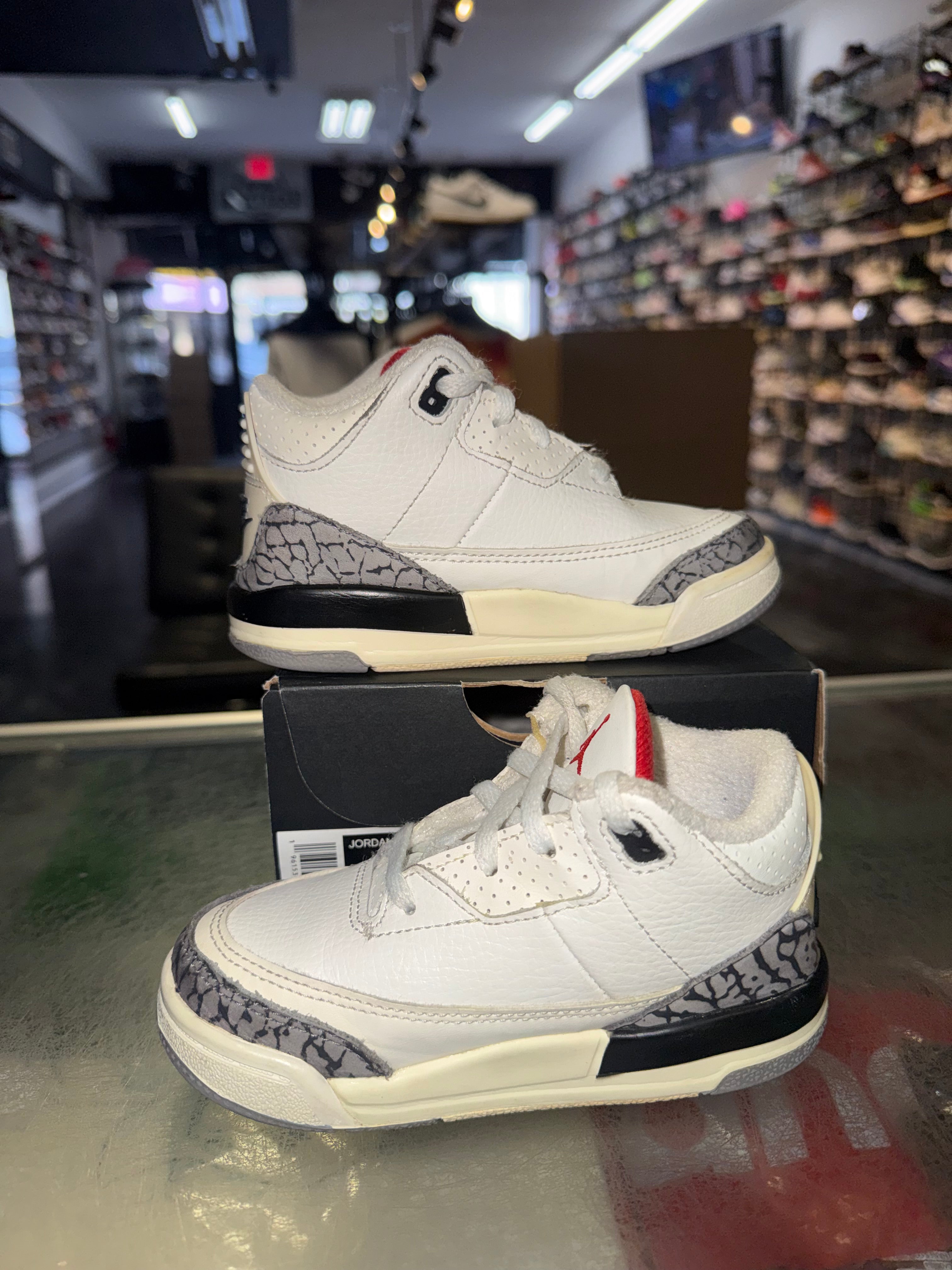 Size 8c Air Jordan 3 “Reimagined White Cement” (TD)