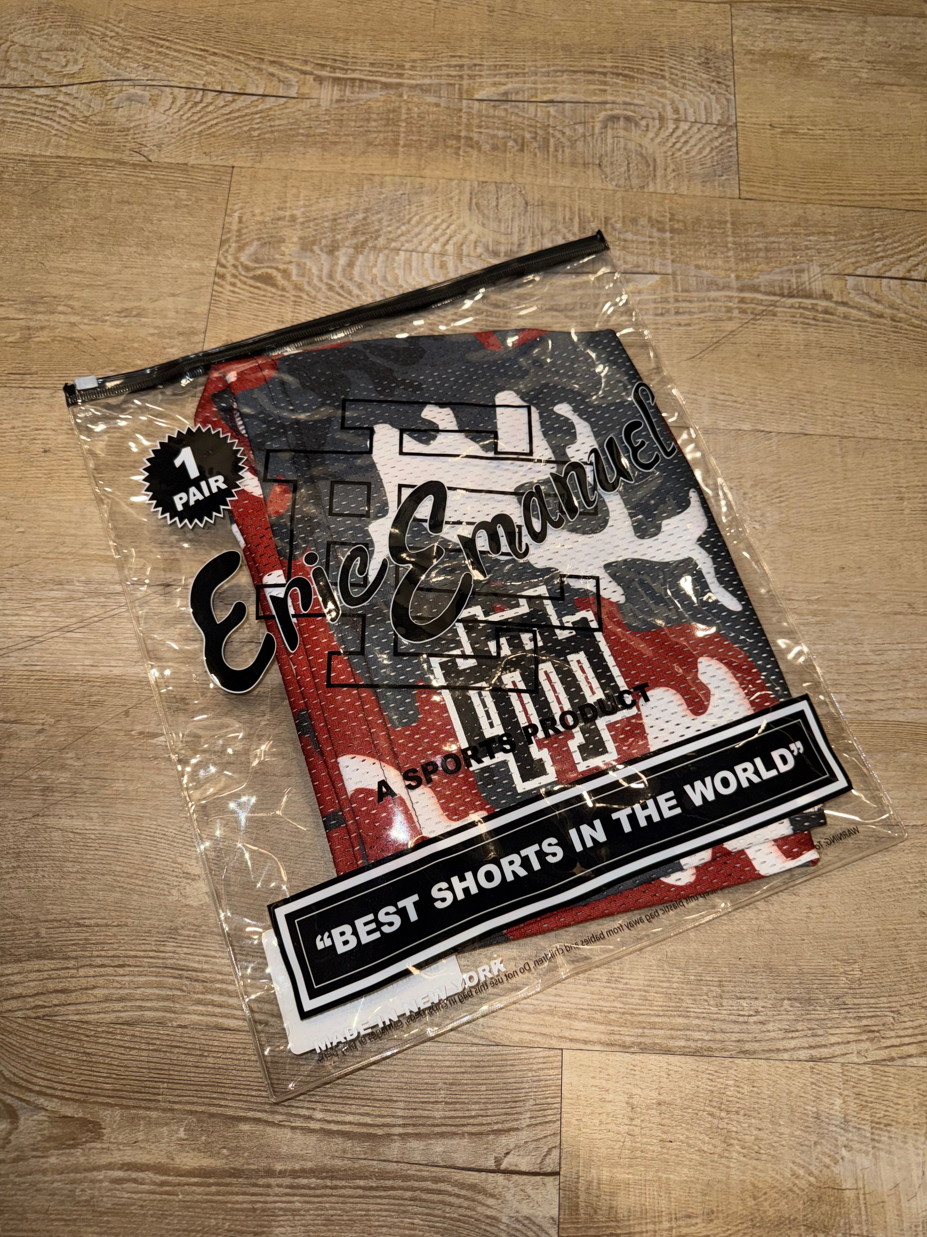 Size M Eric Emanuel EE Shorts “Camo Red” Brand New