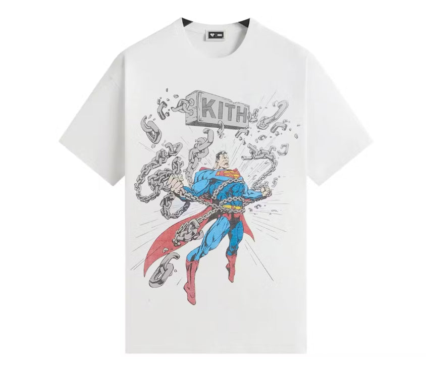 Size S (Fits M) Kith Superman Chains Tee “White” Brand New