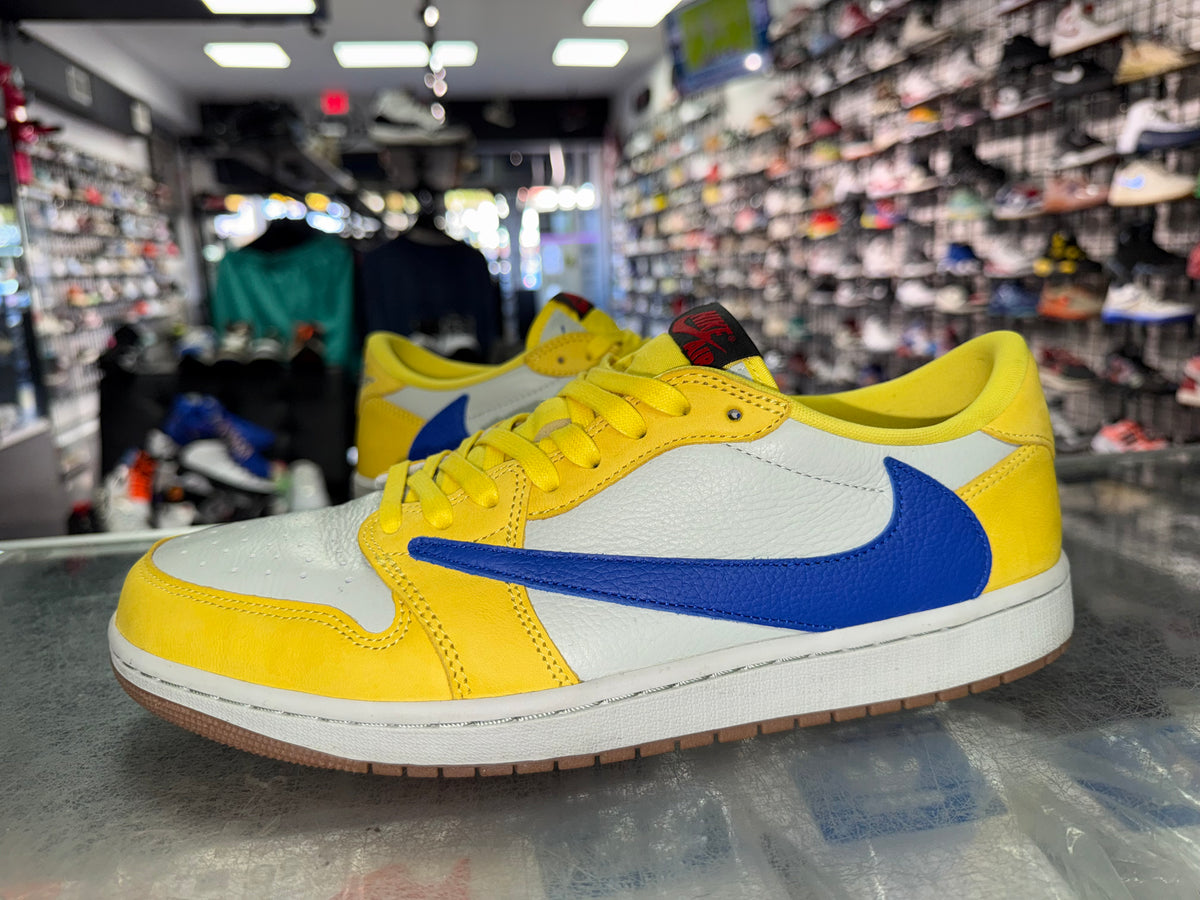 Air Jordan 1 Low Travis Scott Canary sneaker, pre-owned, size 11.5 (13W) – view 2