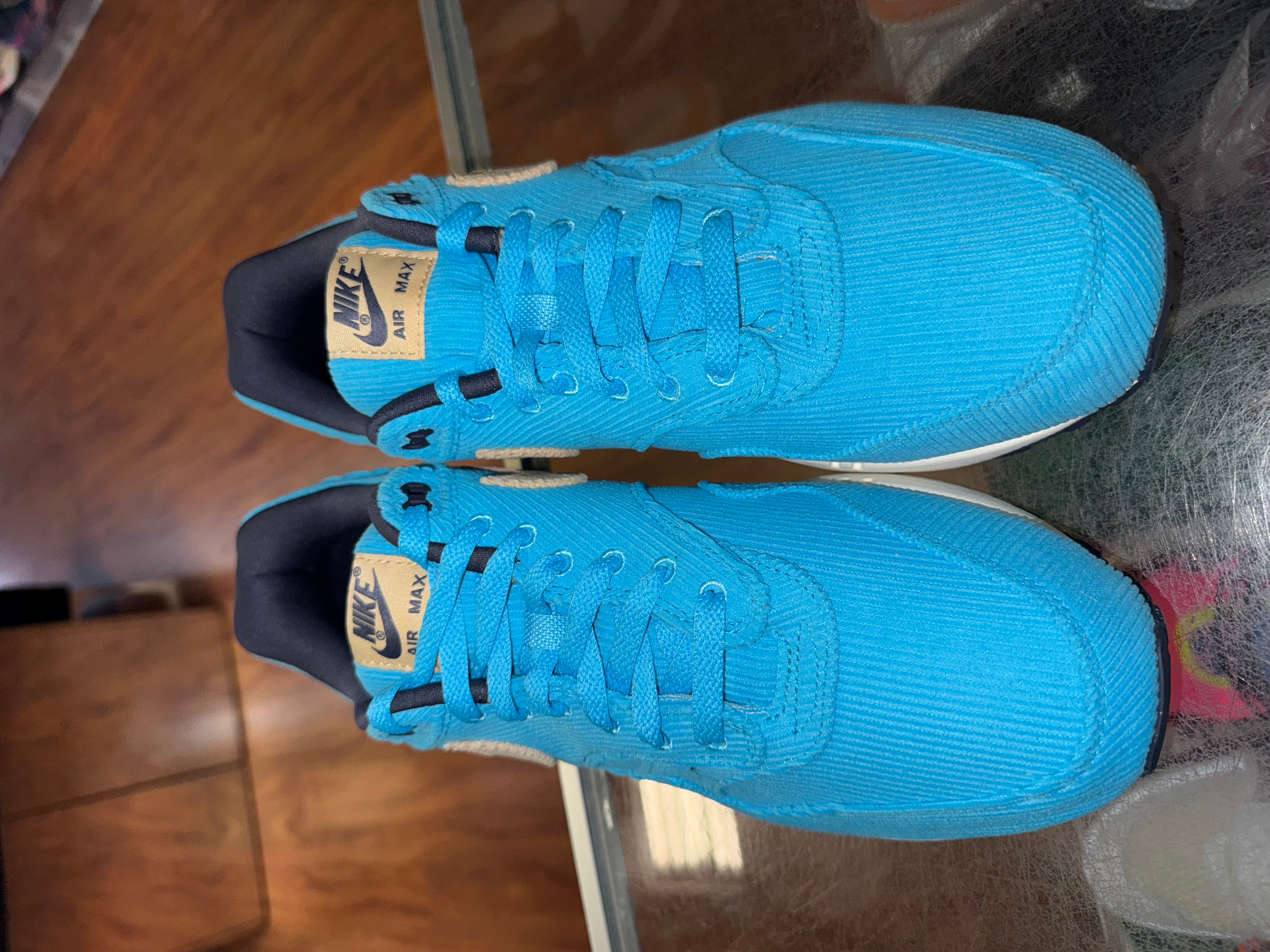 Size 11 Air Max 1 "Corduroy Baltic Blue"