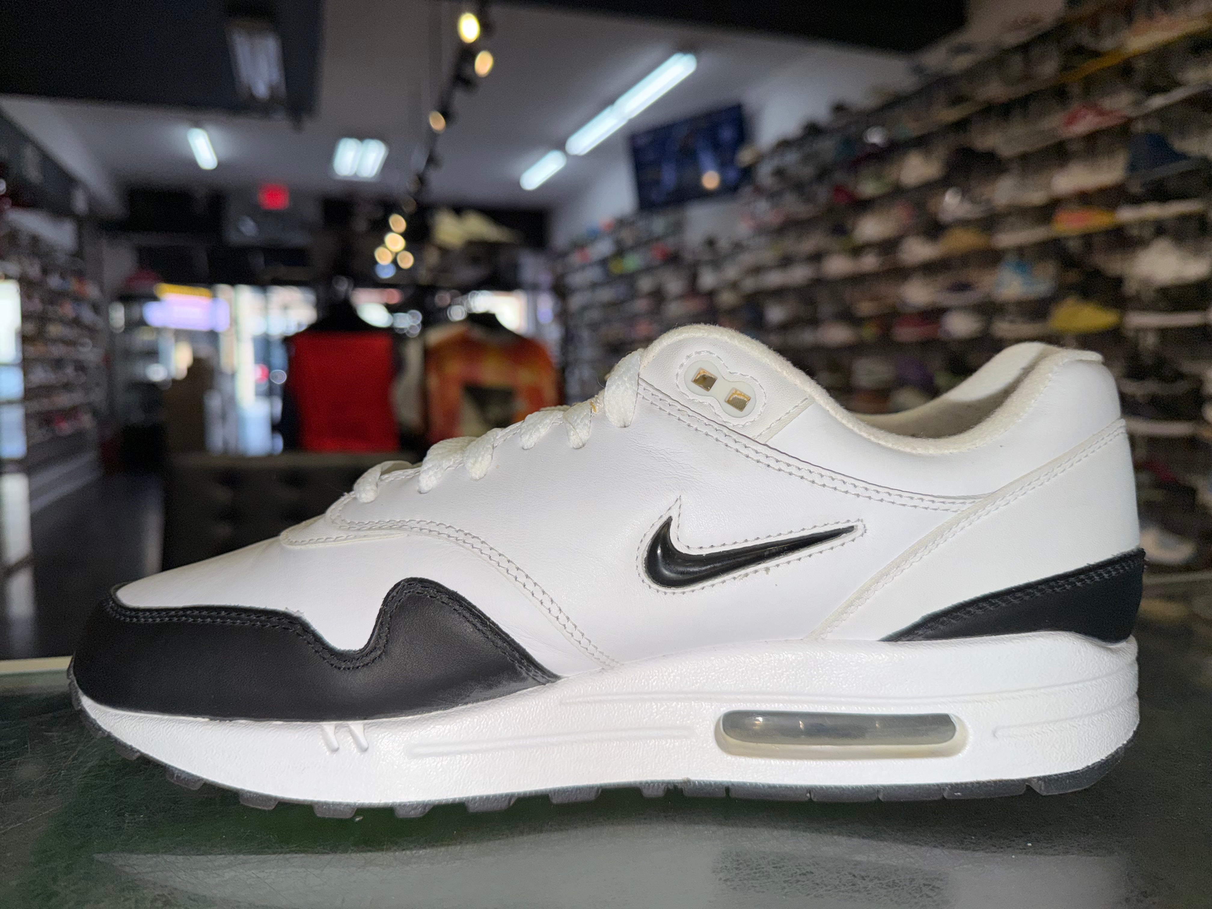 Size 10 Air Max 1 Jewel "White Black"