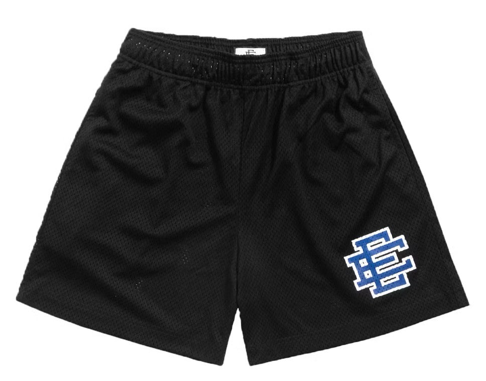 Size M Eric Emanuel EE Shorts “Black/Laser Blue” Brand New
