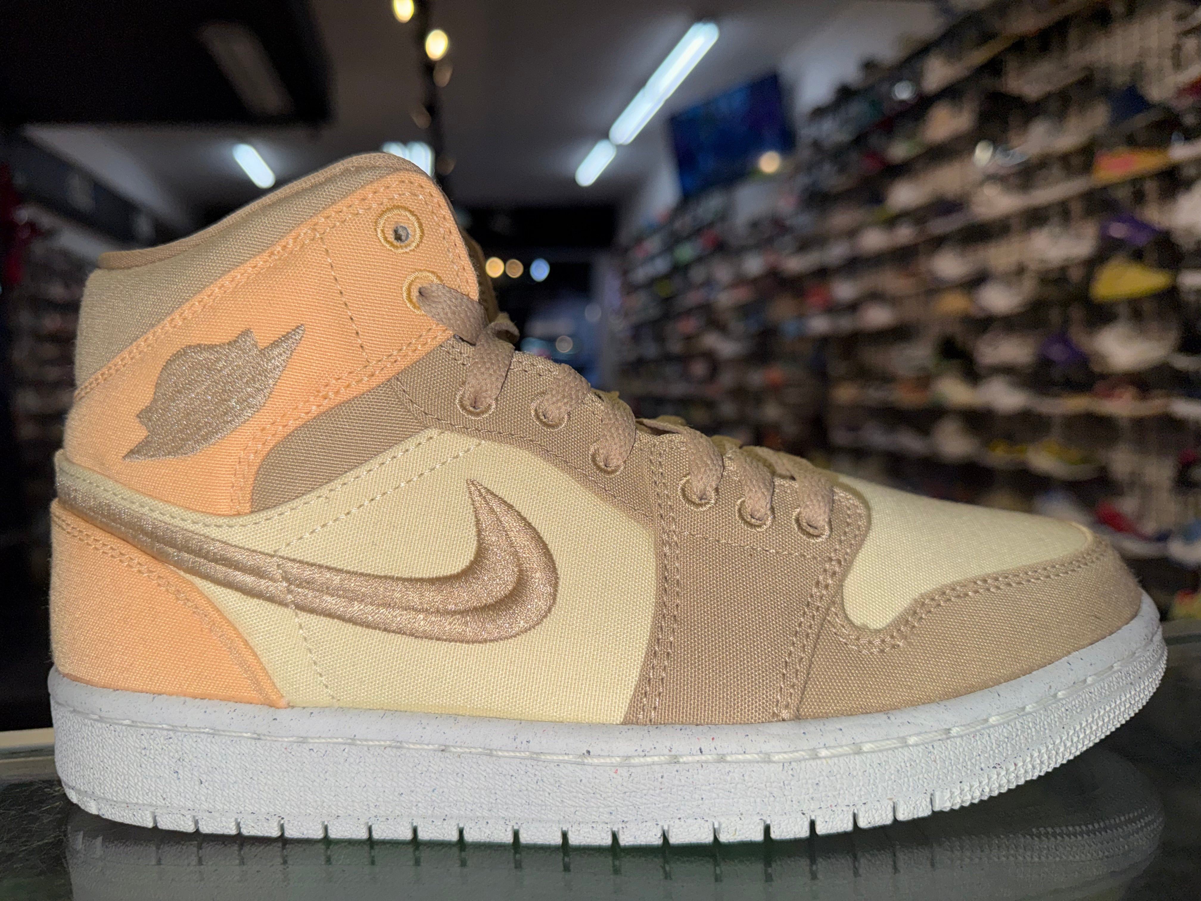 Size 7 (8.5W) Air Jordan 1 Mid "Canvas Khaki" Brand New