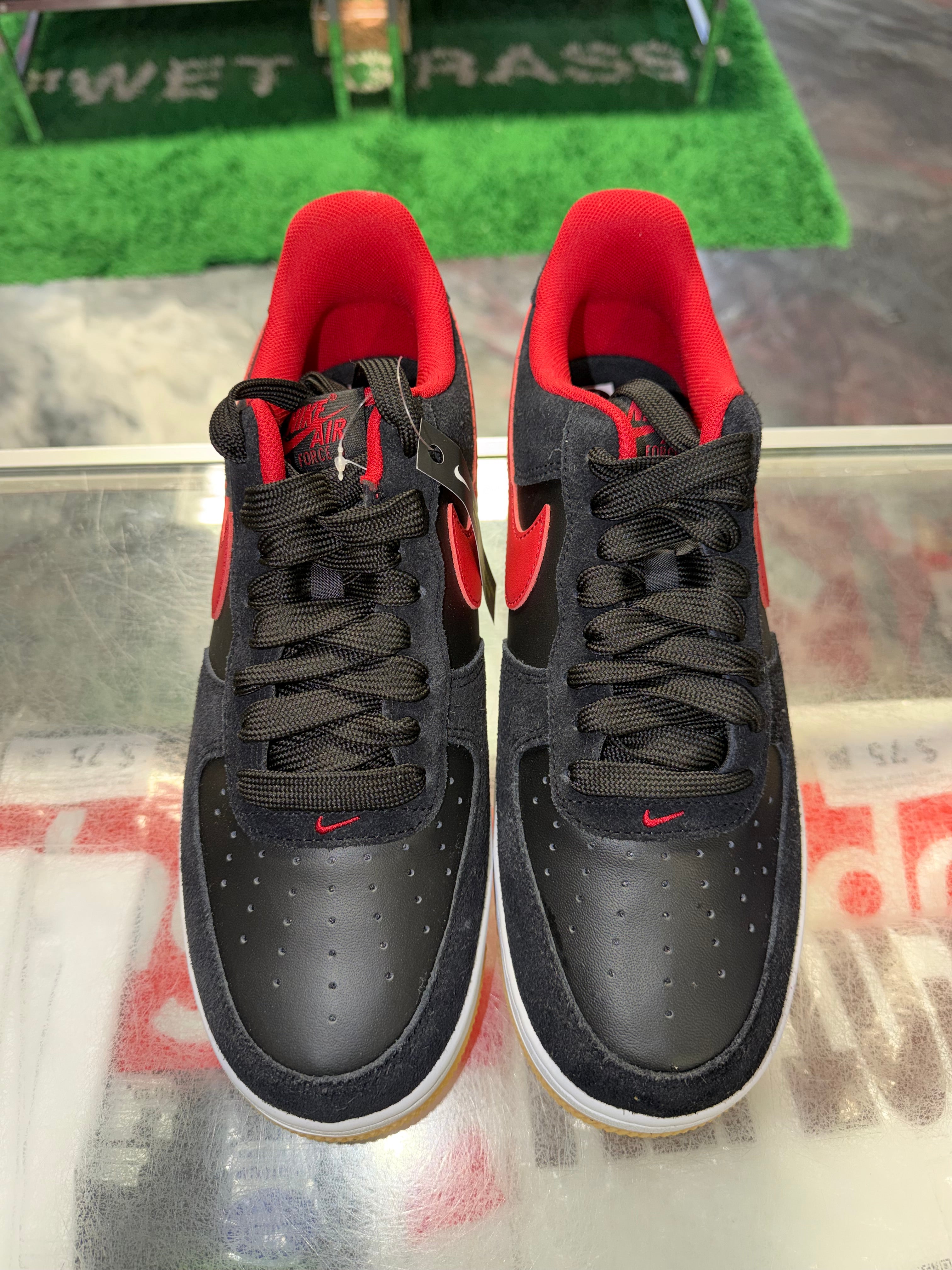 Size 9.5 Air Force 1 "Black Varsity Red" Brand New