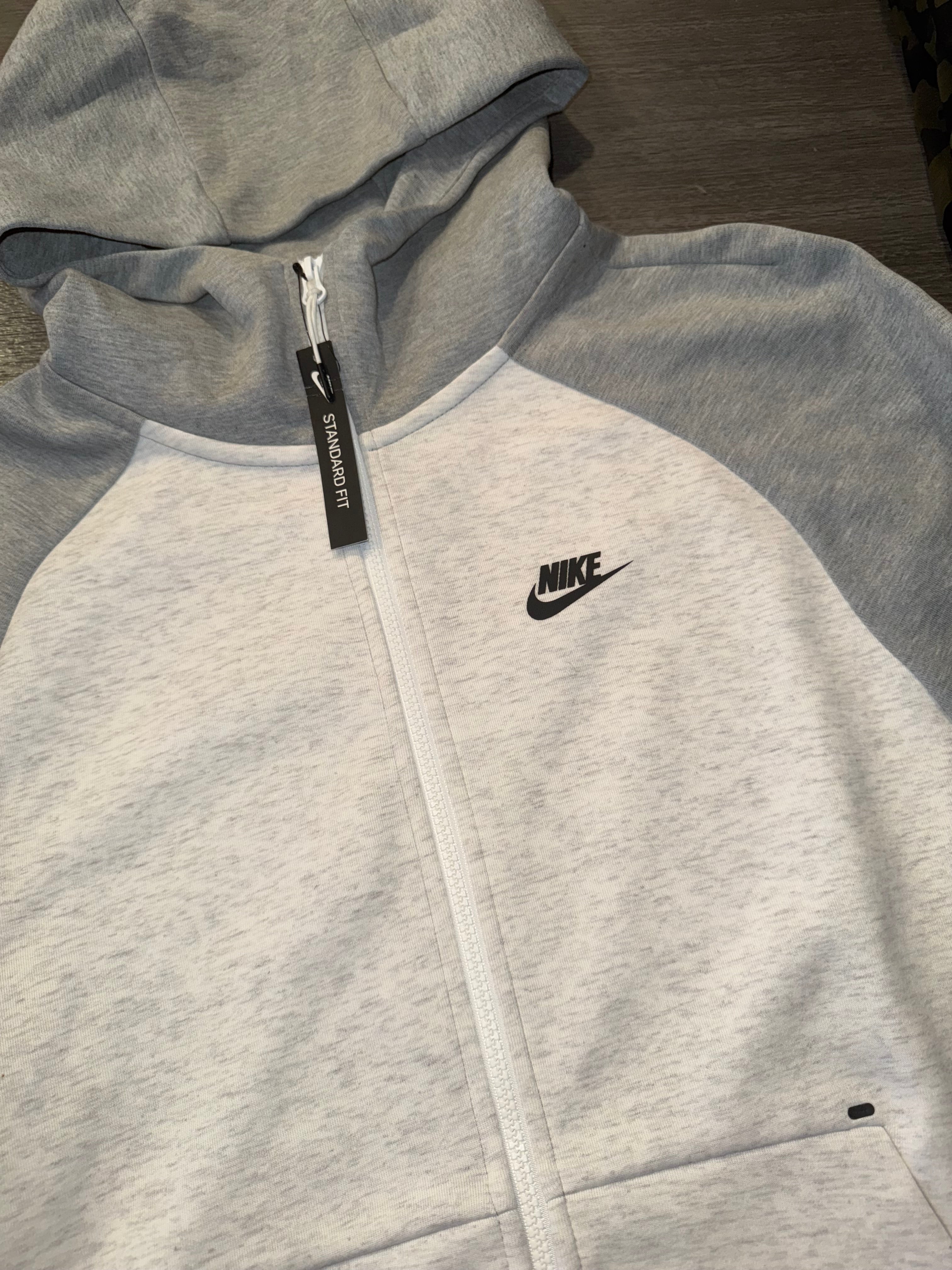 Size M Nike Tech Hoodie “Grey/White” Brand New