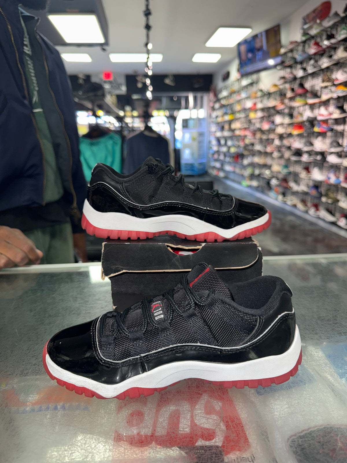 Air Jordan 11 Low Bred PS sneaker, pre-owned, size 1Y – view 2
