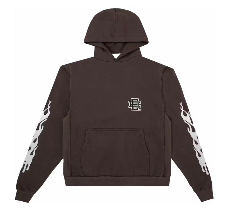 Size S (Fits M) Eric Emanuel EE Flames Hoodie “Brown”