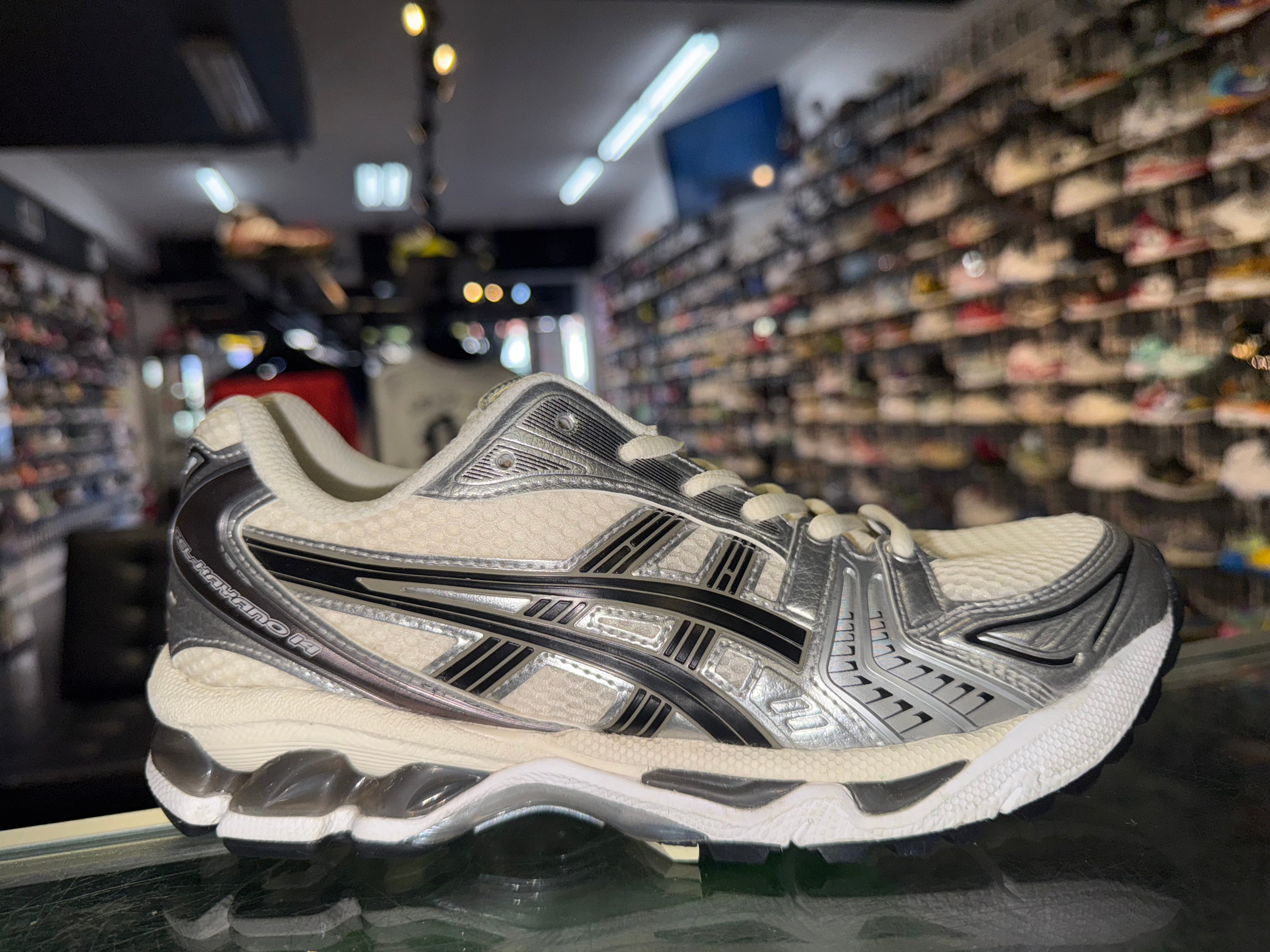Size 5.5 Asics Gel-Kayano 14 "Cream Black Metallic Plum"