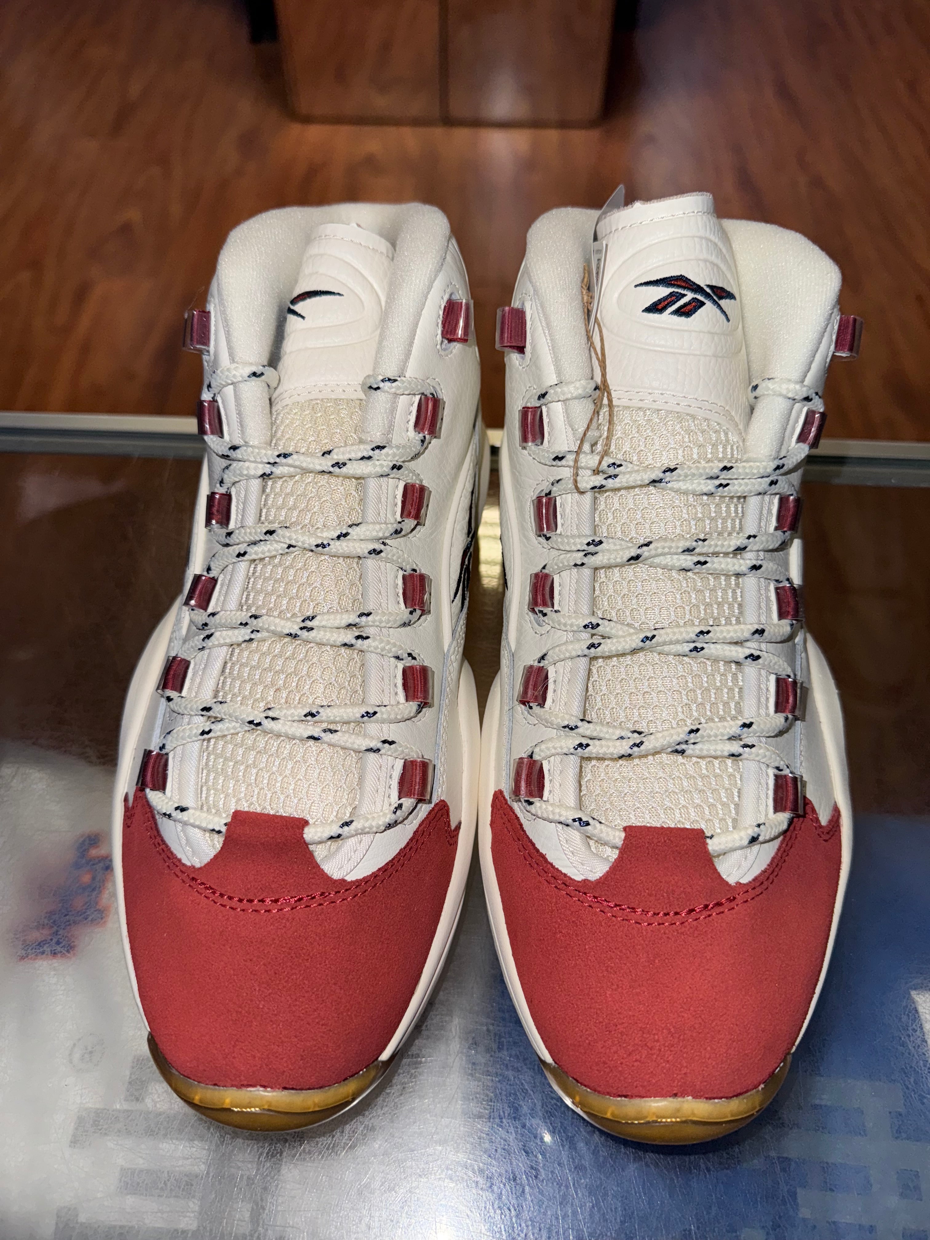 Size 10 Reebok Question Mid "Vintage Red Toe" Brand New