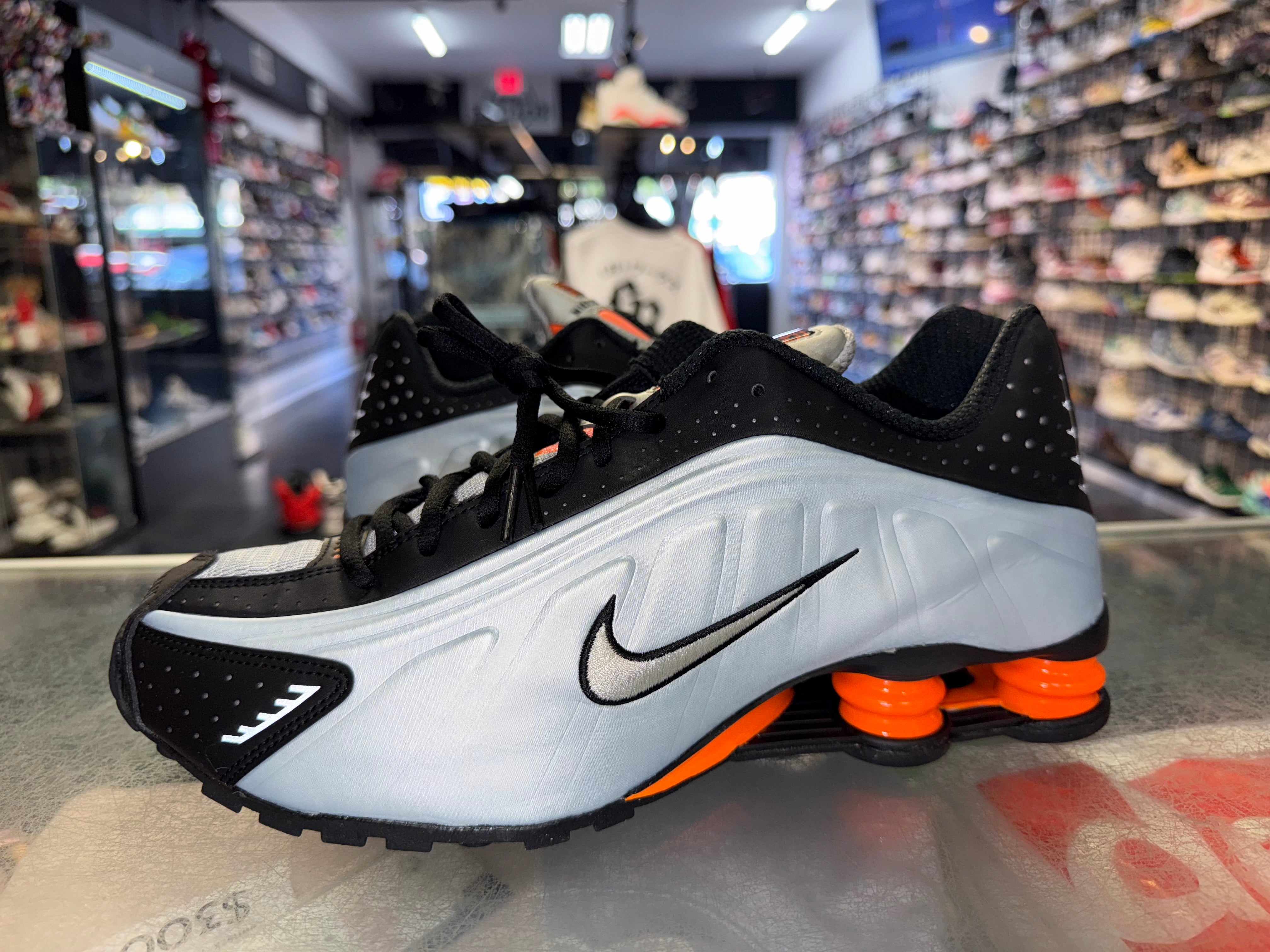 Size 10 (11.5W) Nike Shox R4 "Blue Tint Orange Black Metallic"
