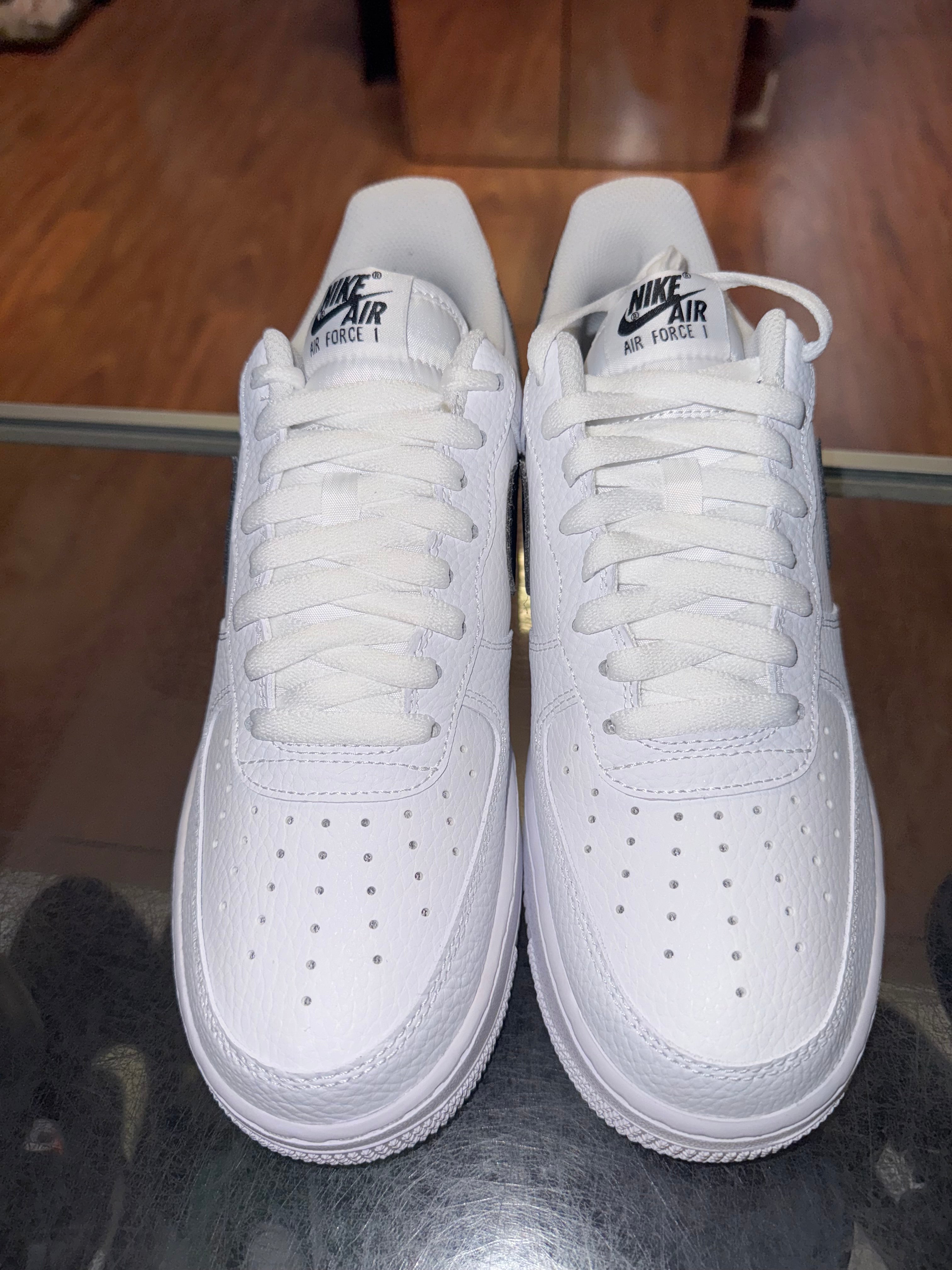 Size 9 Air Force 1 "White Black Pebbled Leather" Brand New