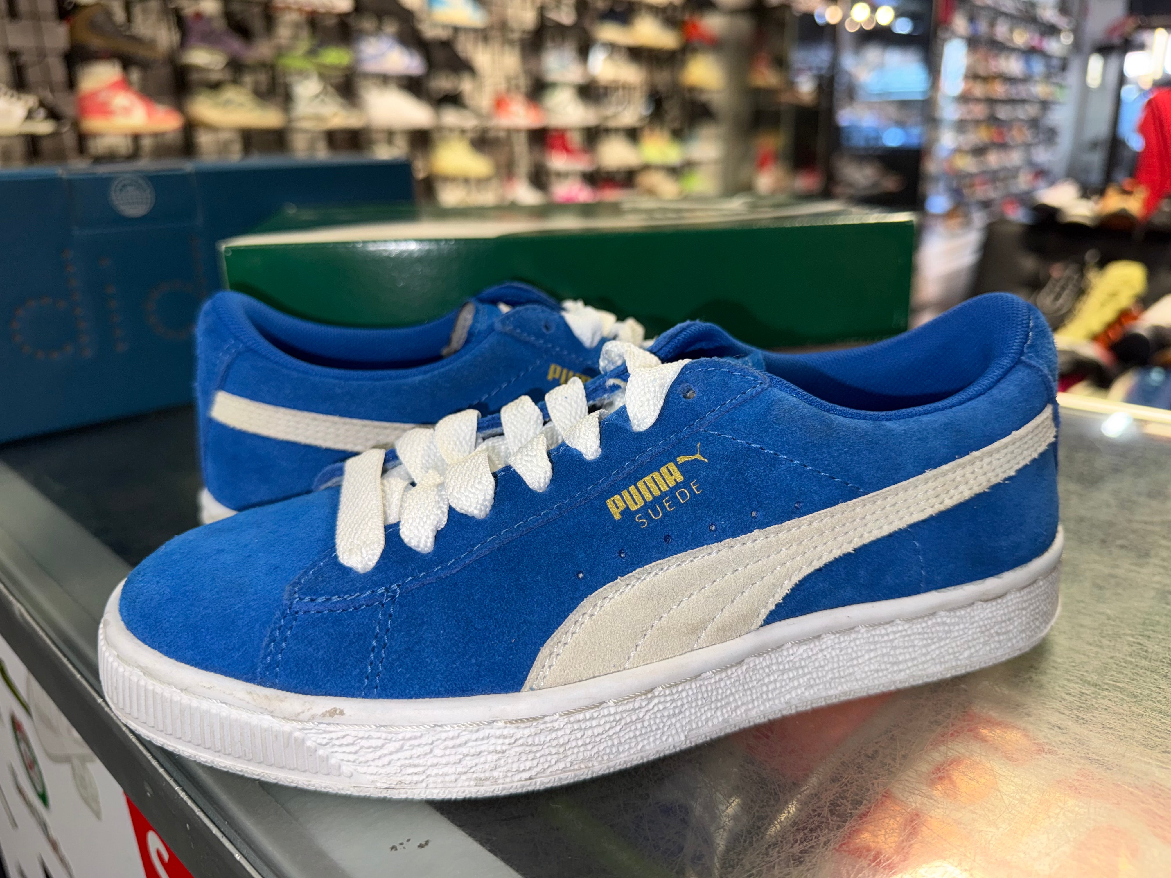Size 5.5 Puma Suede Jr "Blue White"