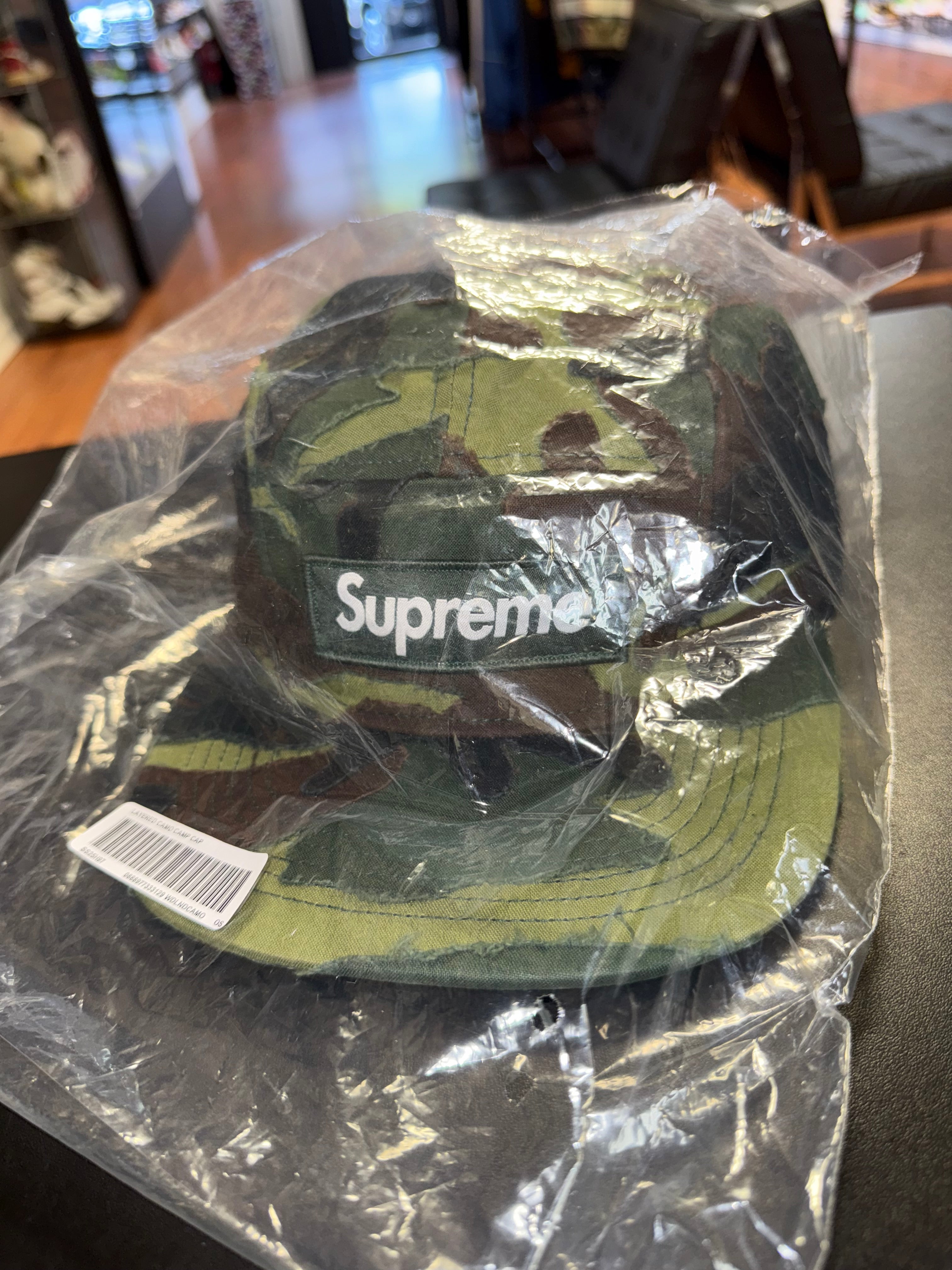 Size OS Supreme Layered Camp Cap “Camo” Brand New