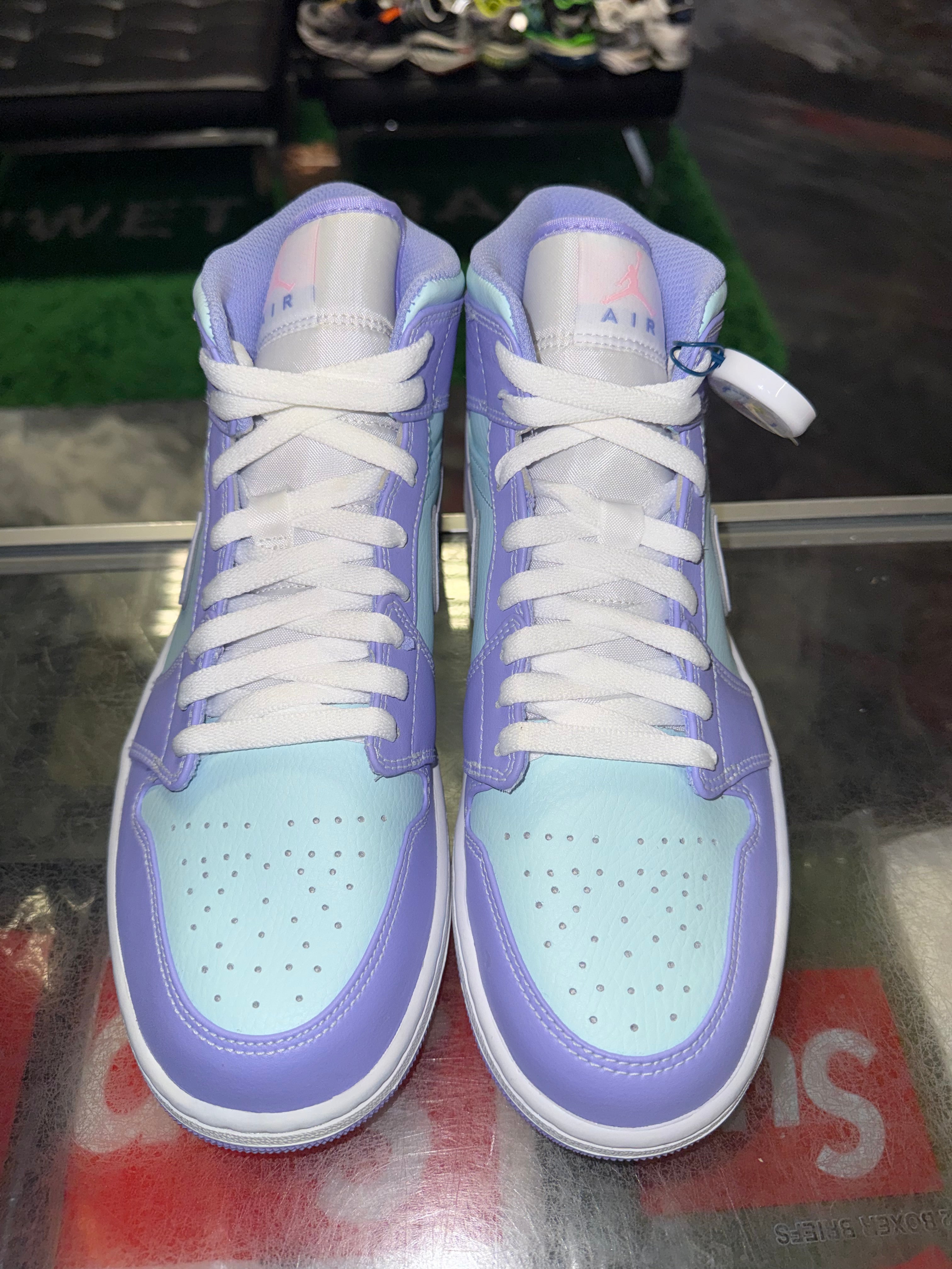 Size 10 Air Jordan 1 Mid "Purple Aqua" Brand New