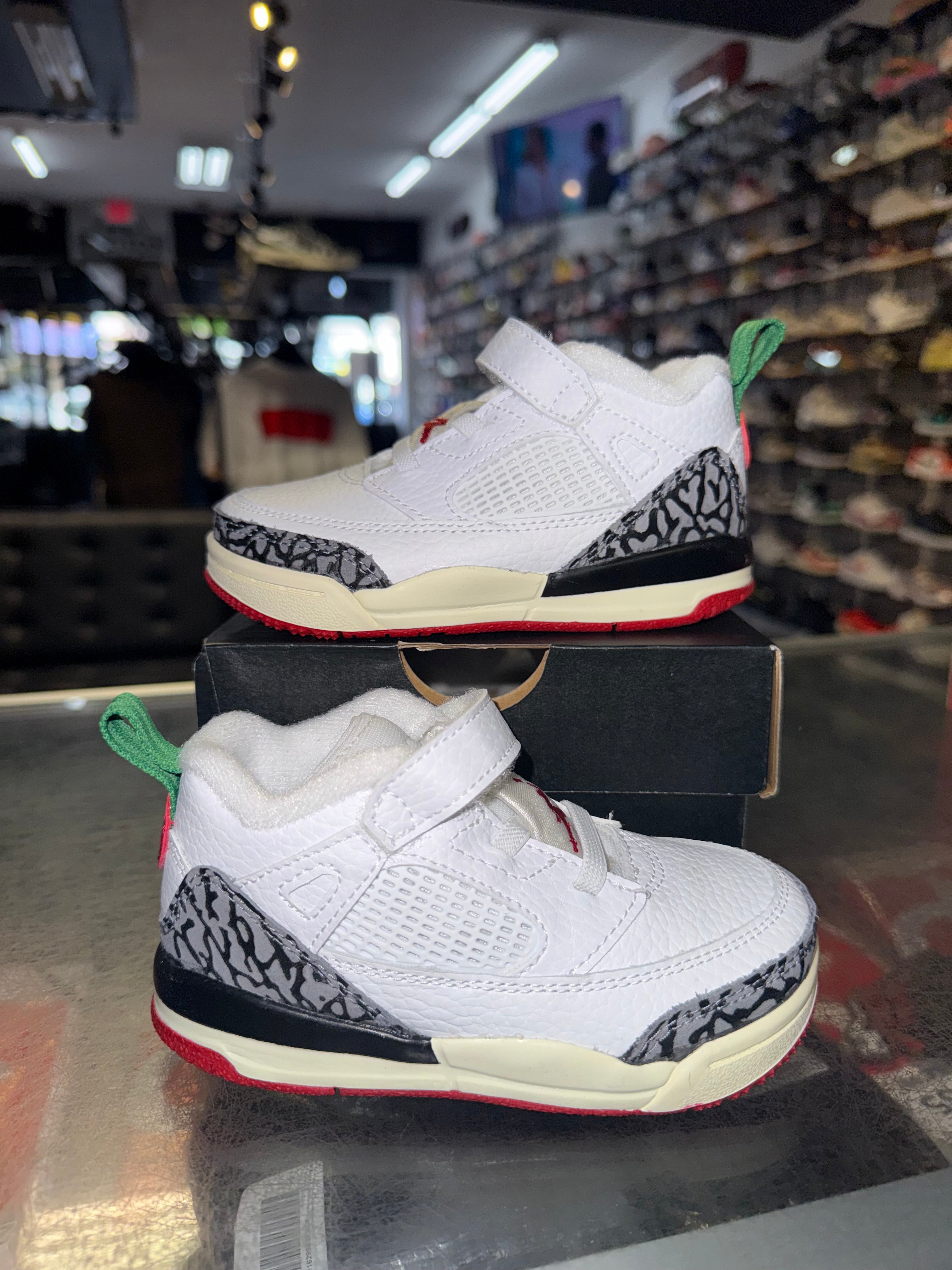 Size 7c Jordan Spizike Low “White/Red” Brand New (TD)