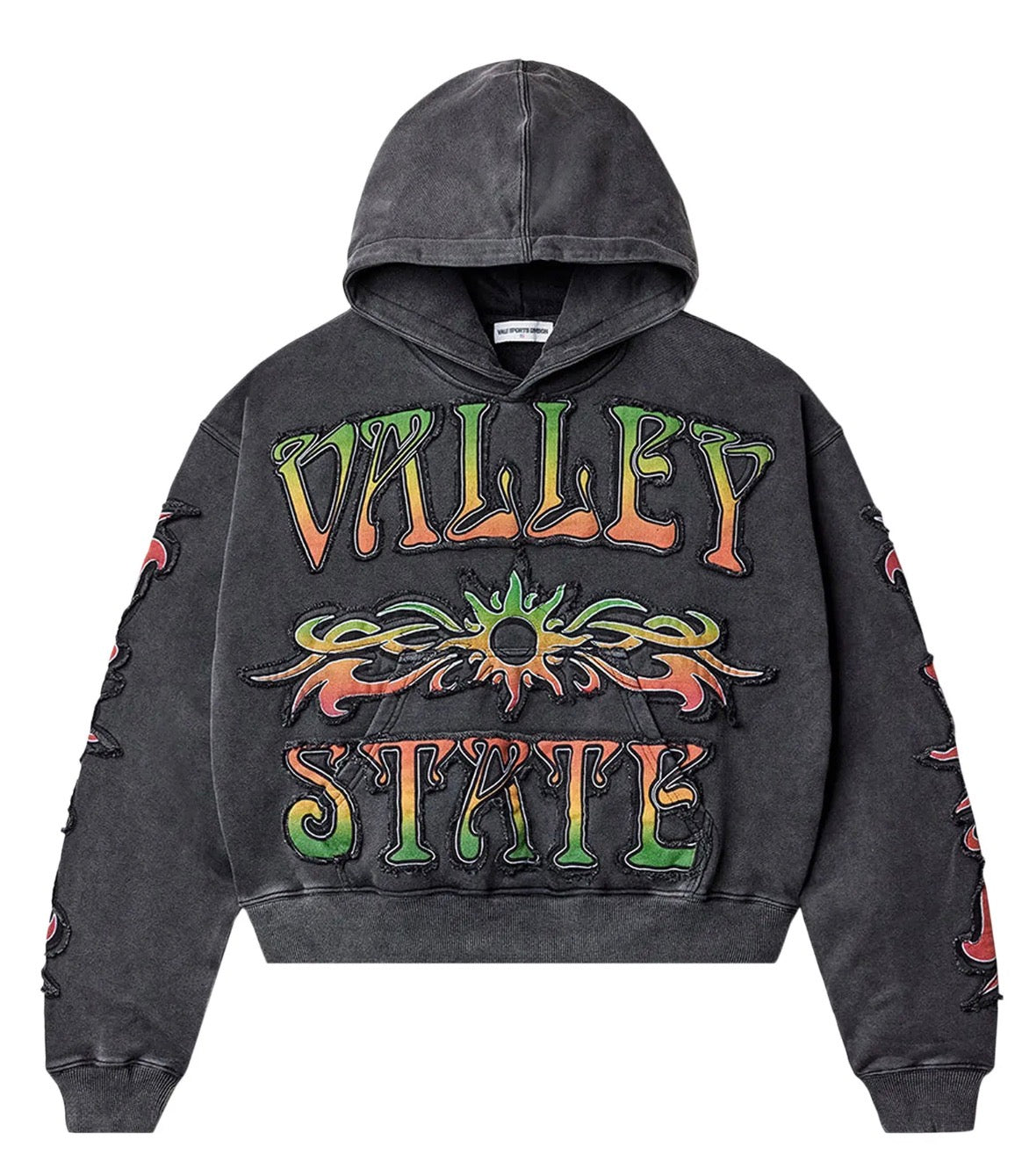 Size M (Cropped) Vale Forever Tribal Hoodie “Black”