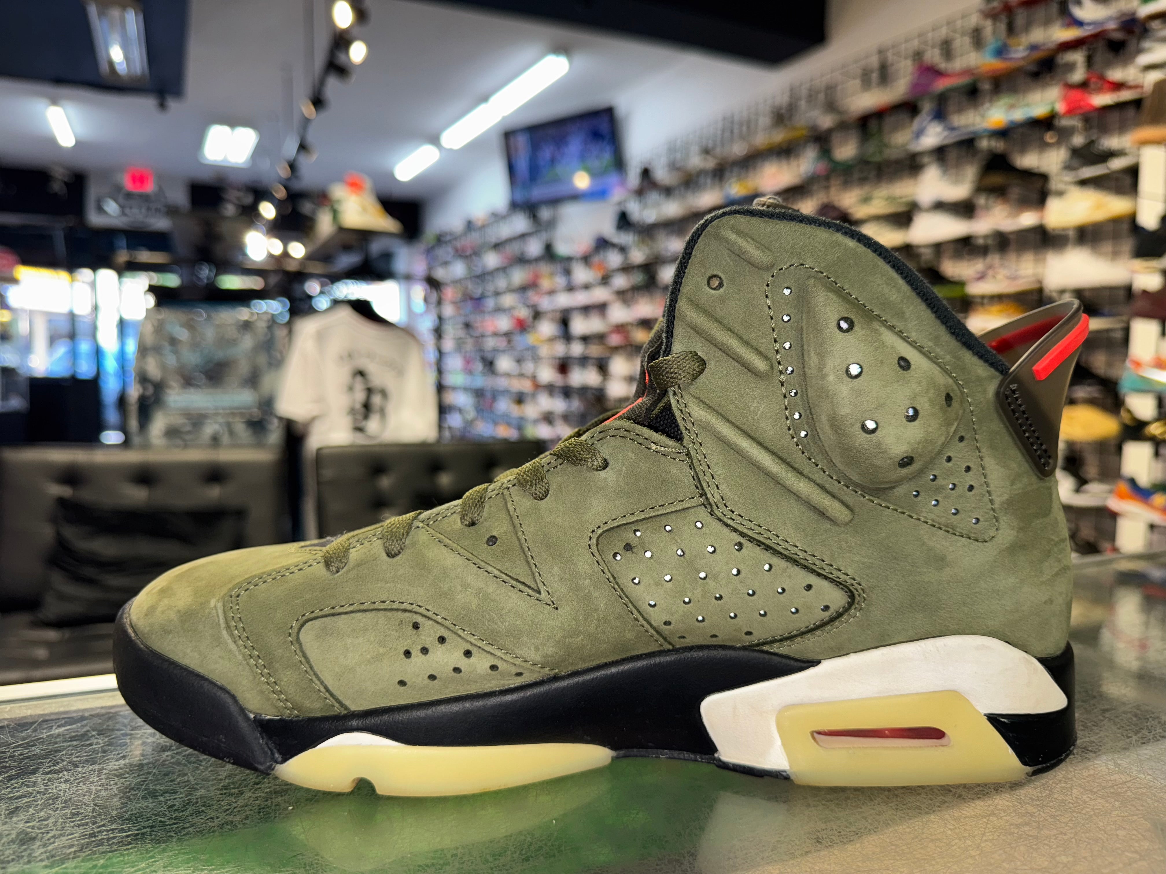 Size 10.5 Air Jordan 6 Travis Scott "Olive"