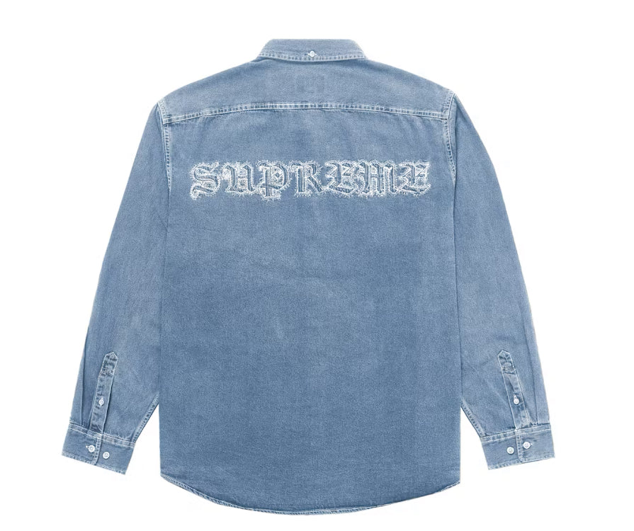Size M Supreme Appliqué Denim Shirt “Blue”