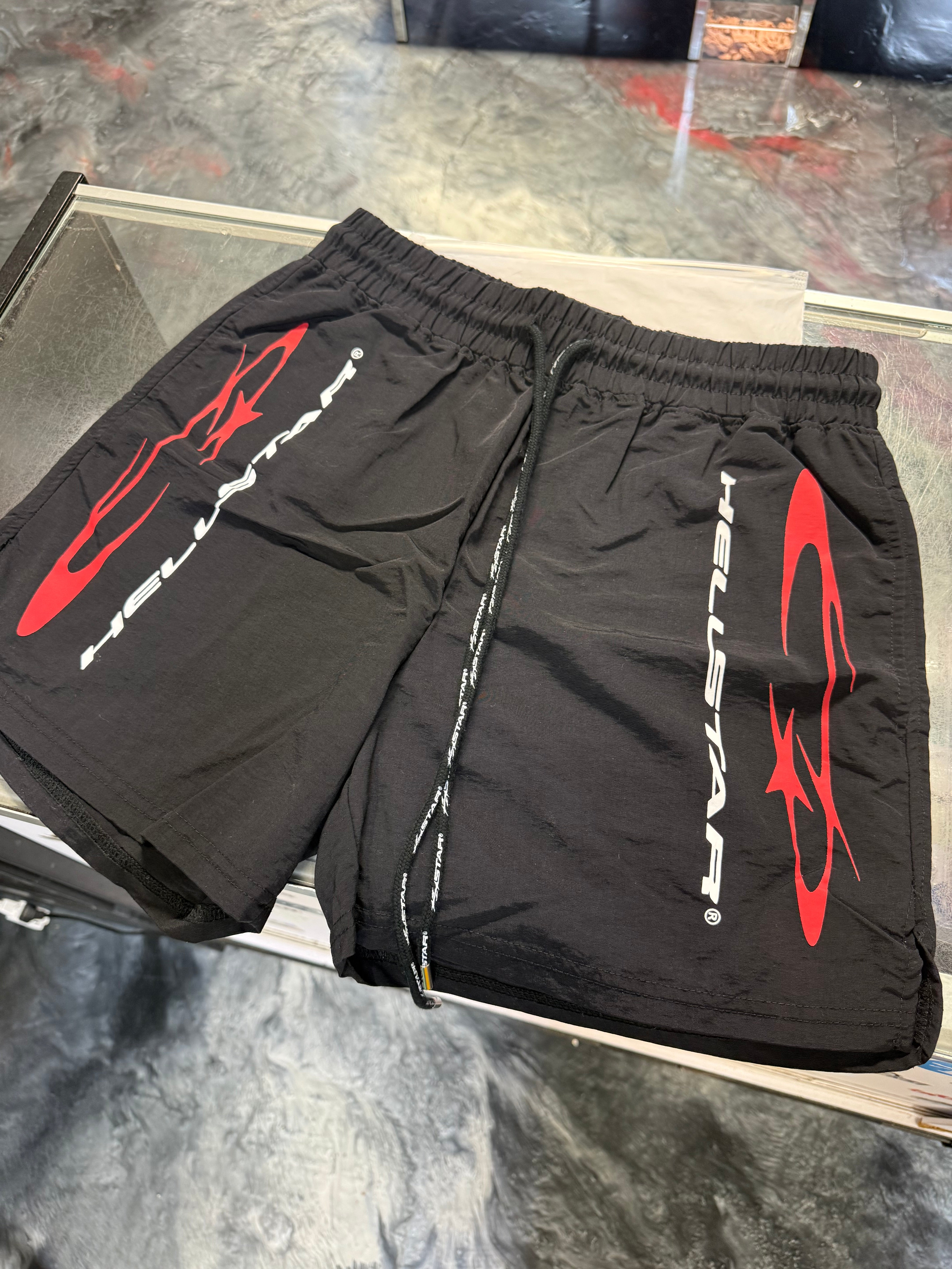 Size XS (Fits S) Hellstar Sports Nylon Shorts “Black/Red” Worn 1x