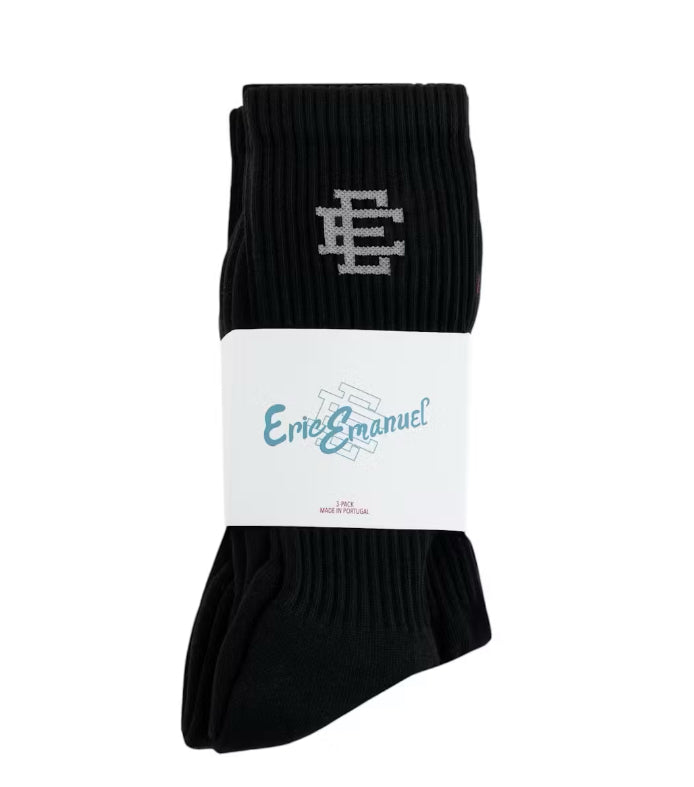 Size OS Eric Emanuel Socks 3 Pack “Black” Brand New