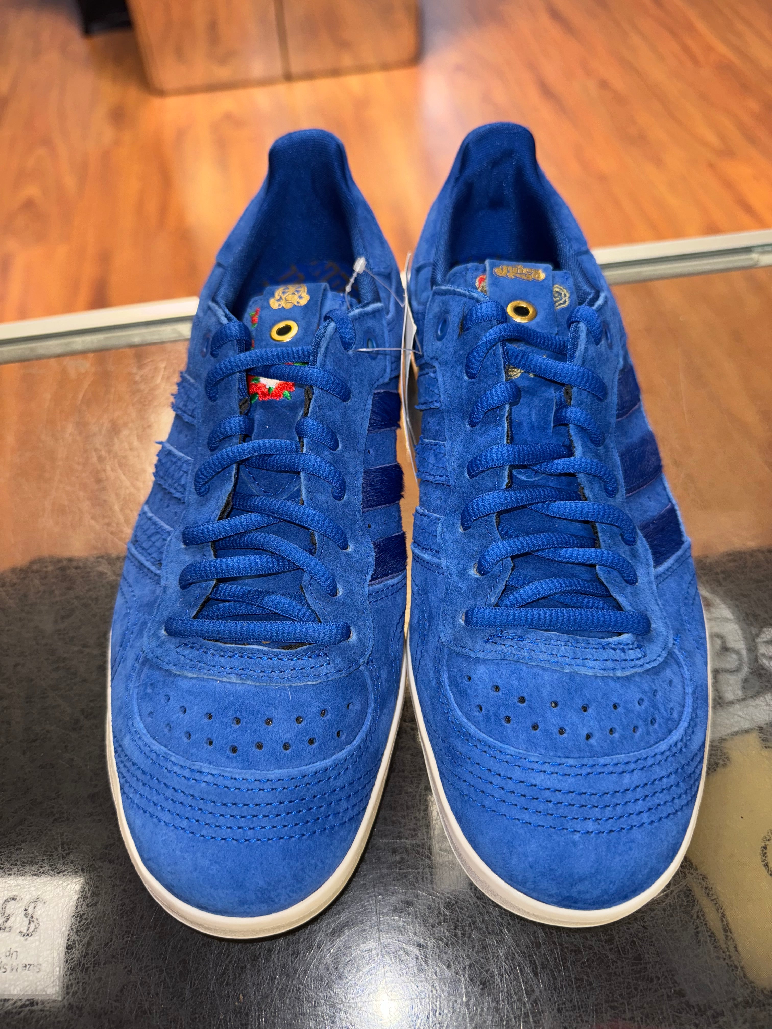 Size 7.5 Adidas x Footpatrol Juice Handball Top “Blue” Brand New
