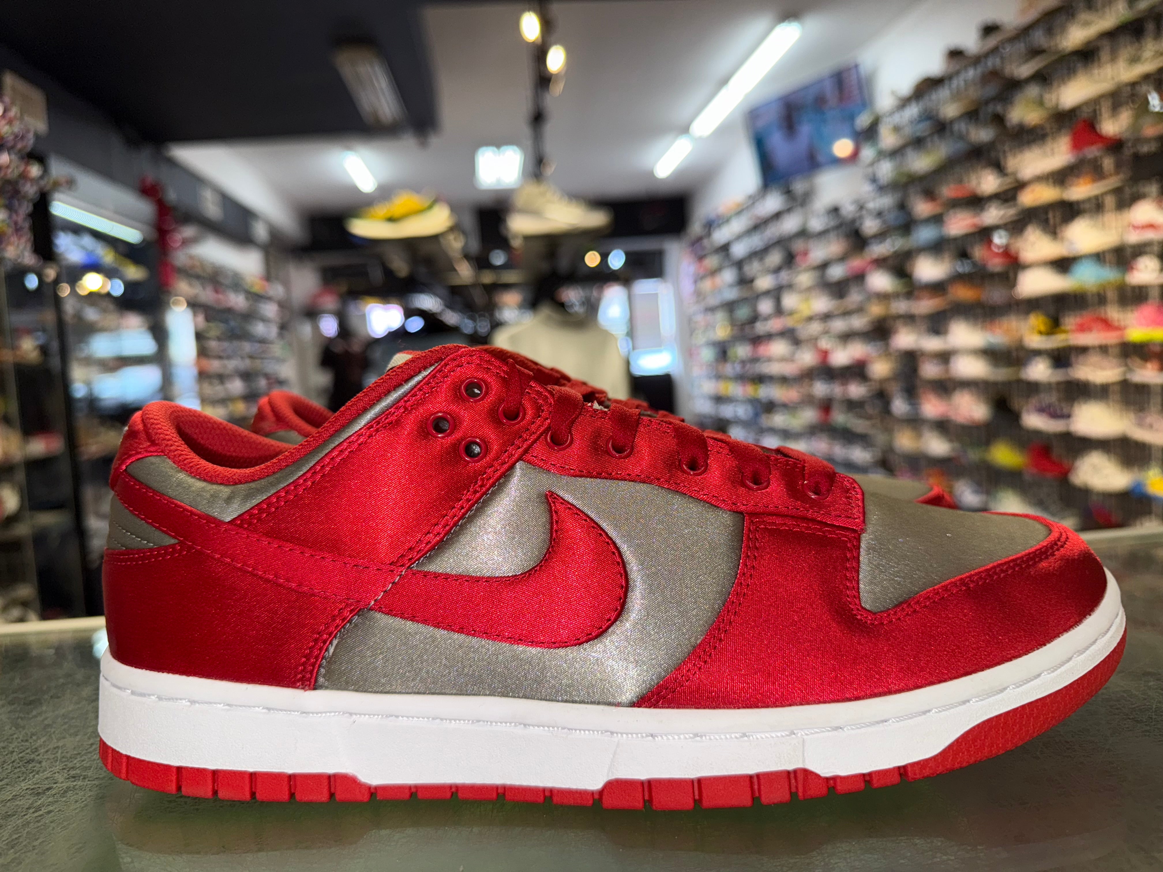 Size 9.5 (11W) Dunk Low “Satin UNLV” Brand New