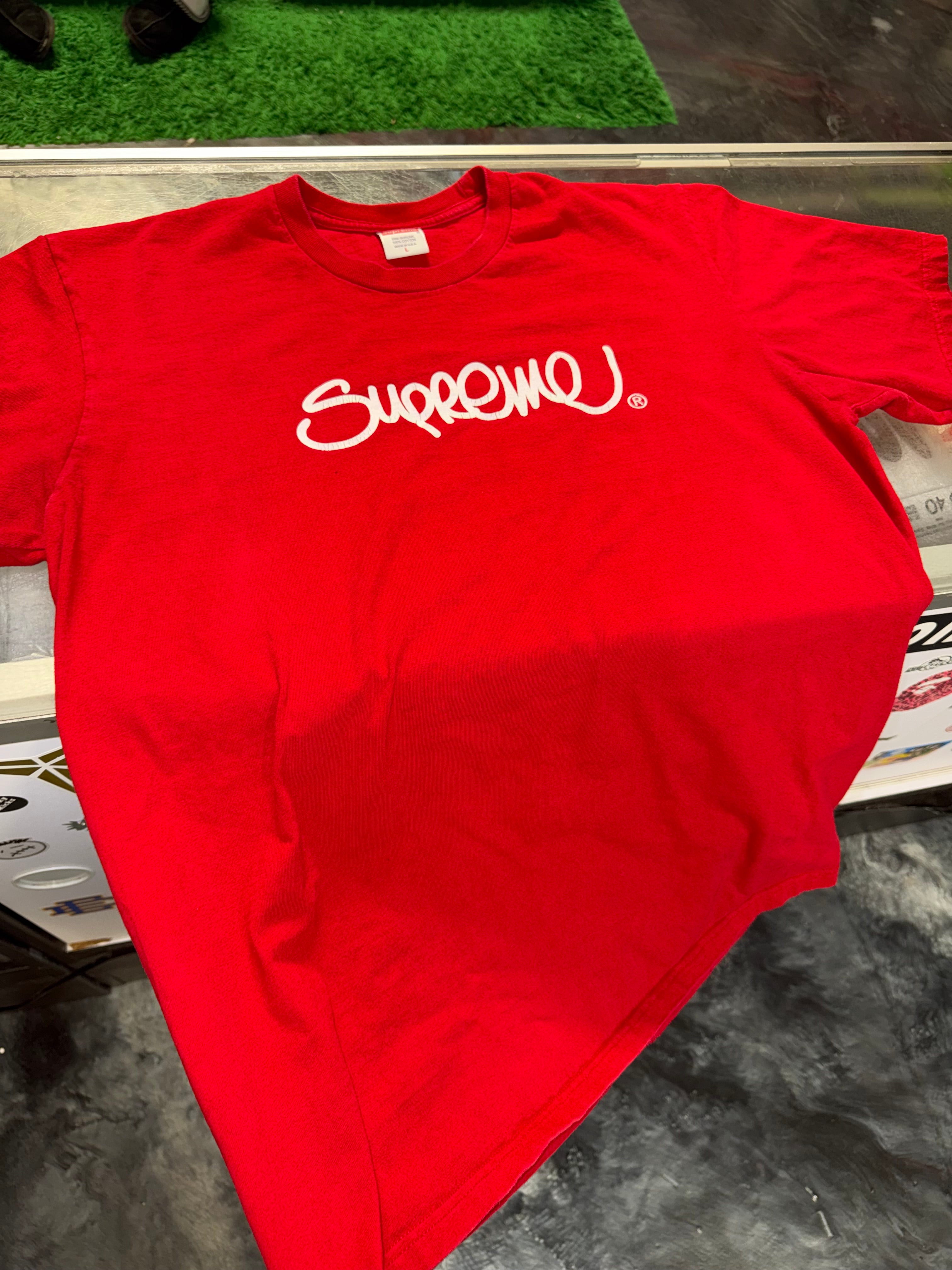 Size L Supreme Handstyle Tee “Red”