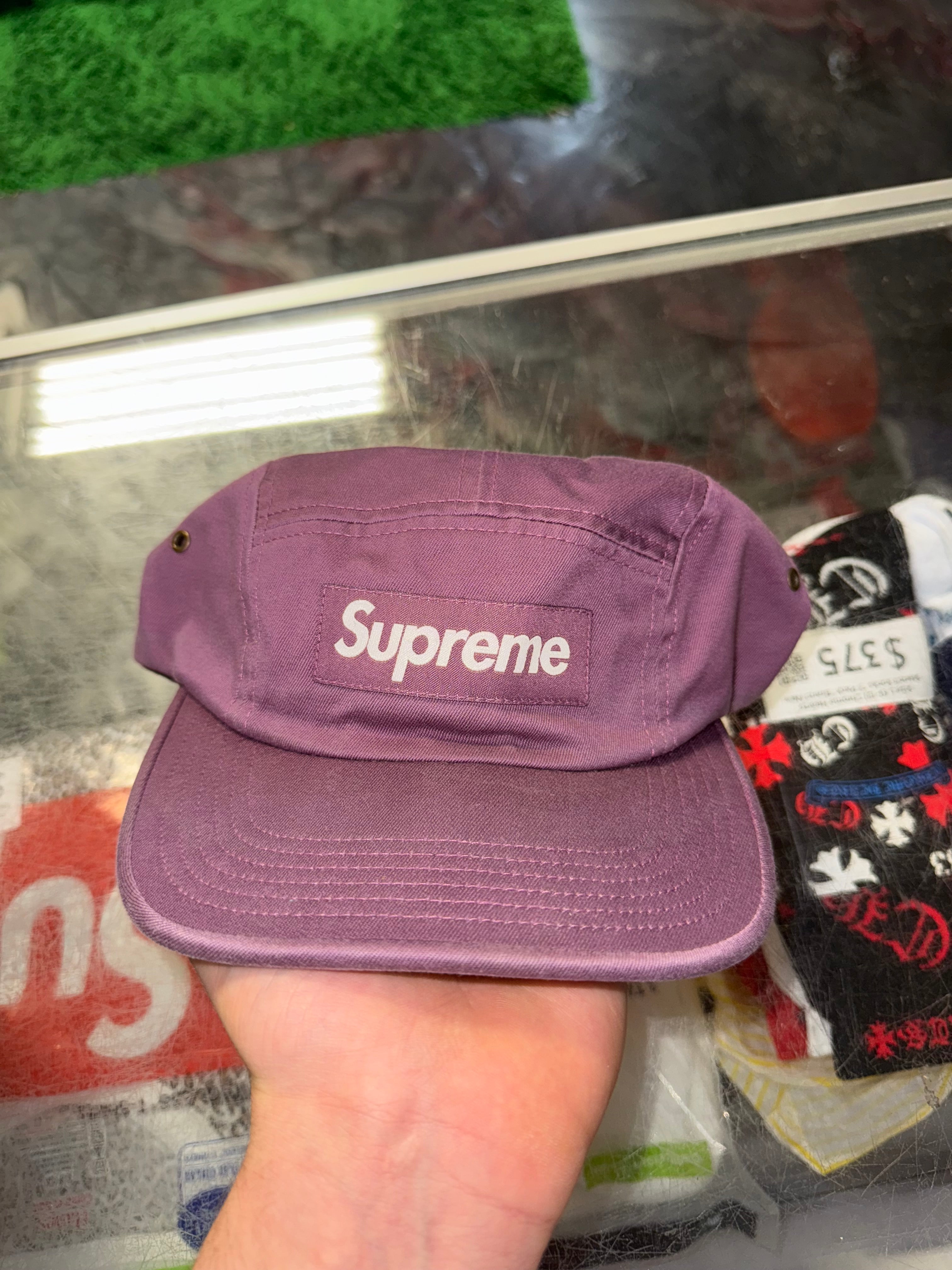 Size OS Supreme Washed Chino Hat “Purple”