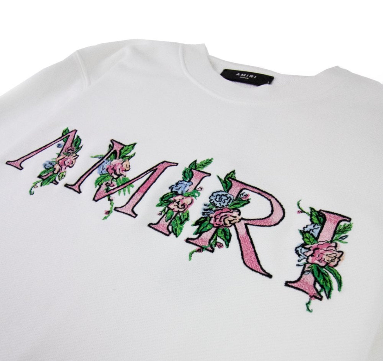 Size L Amiri Floral Crewneck “White” Worn 1x