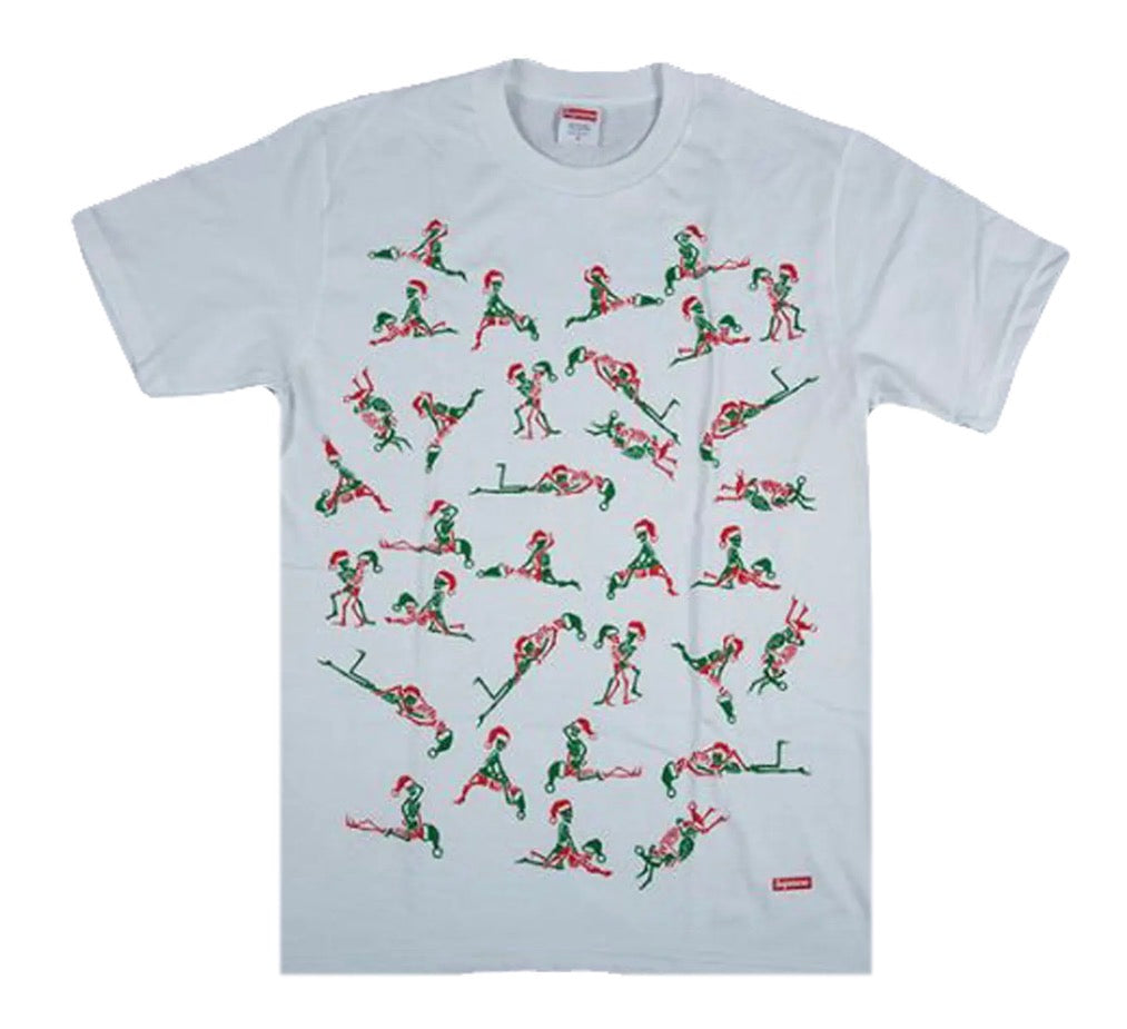 Size M Supreme Christmas Tee FW17 “White” Brand New