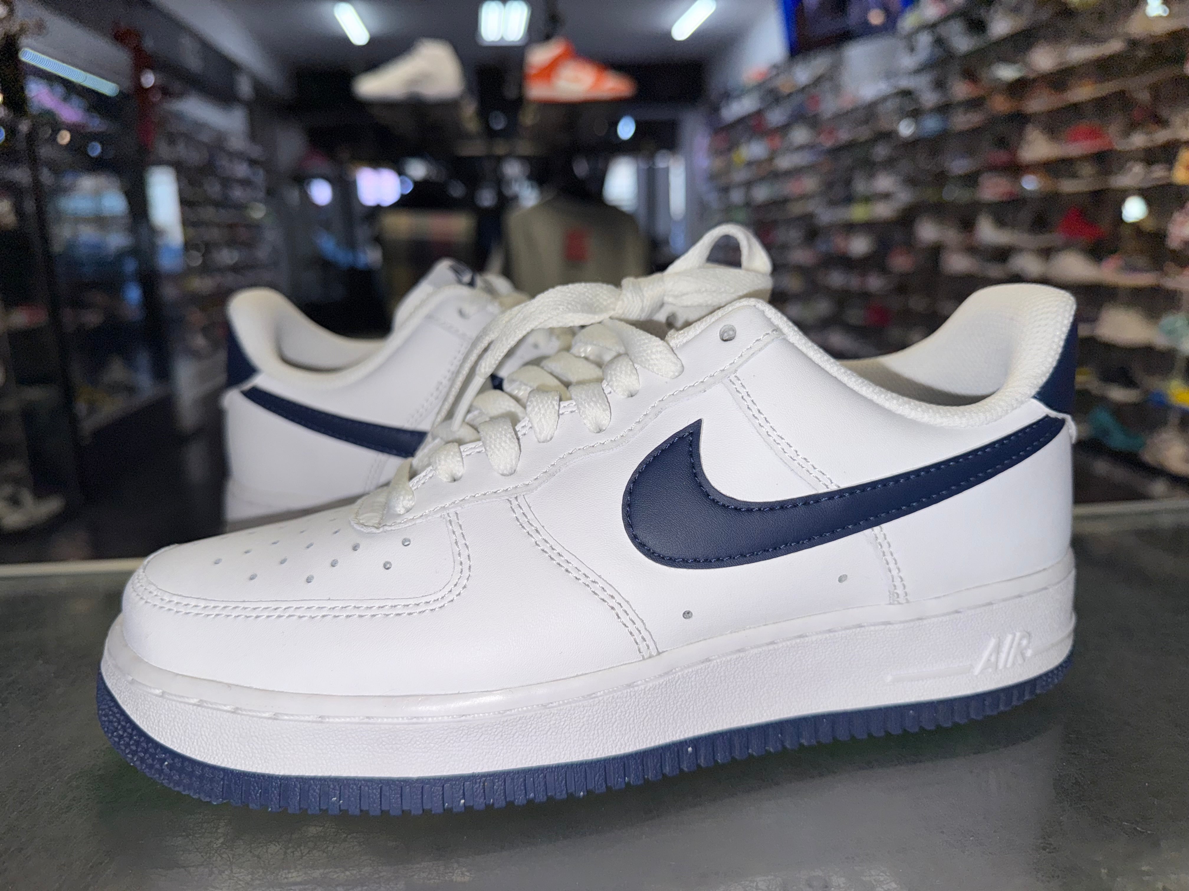 Size 7.5 Air Force 1 "White Midnight Navy"
