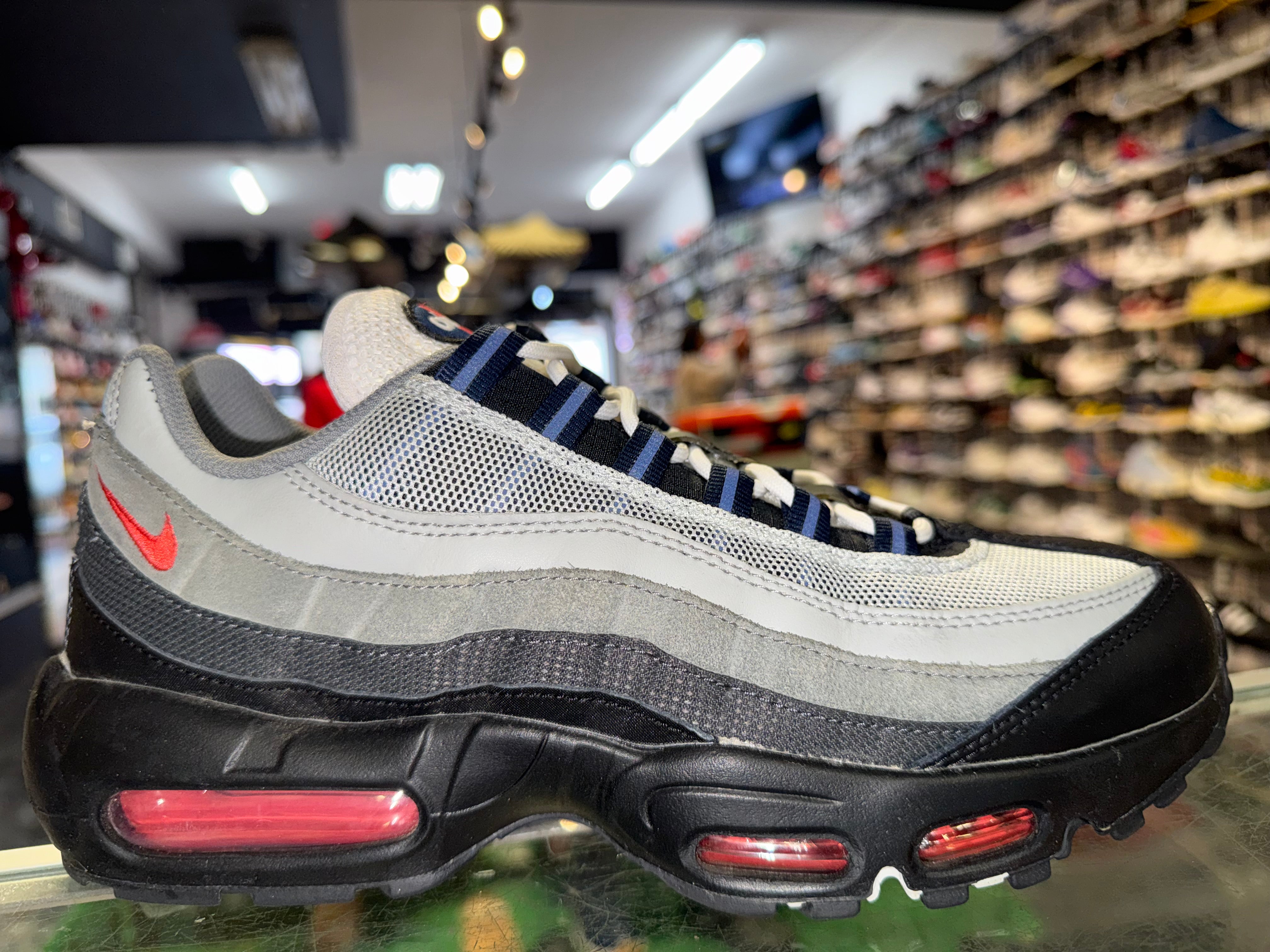 Size 8.5 Air Max 95 “Track Red Smoke Grey”