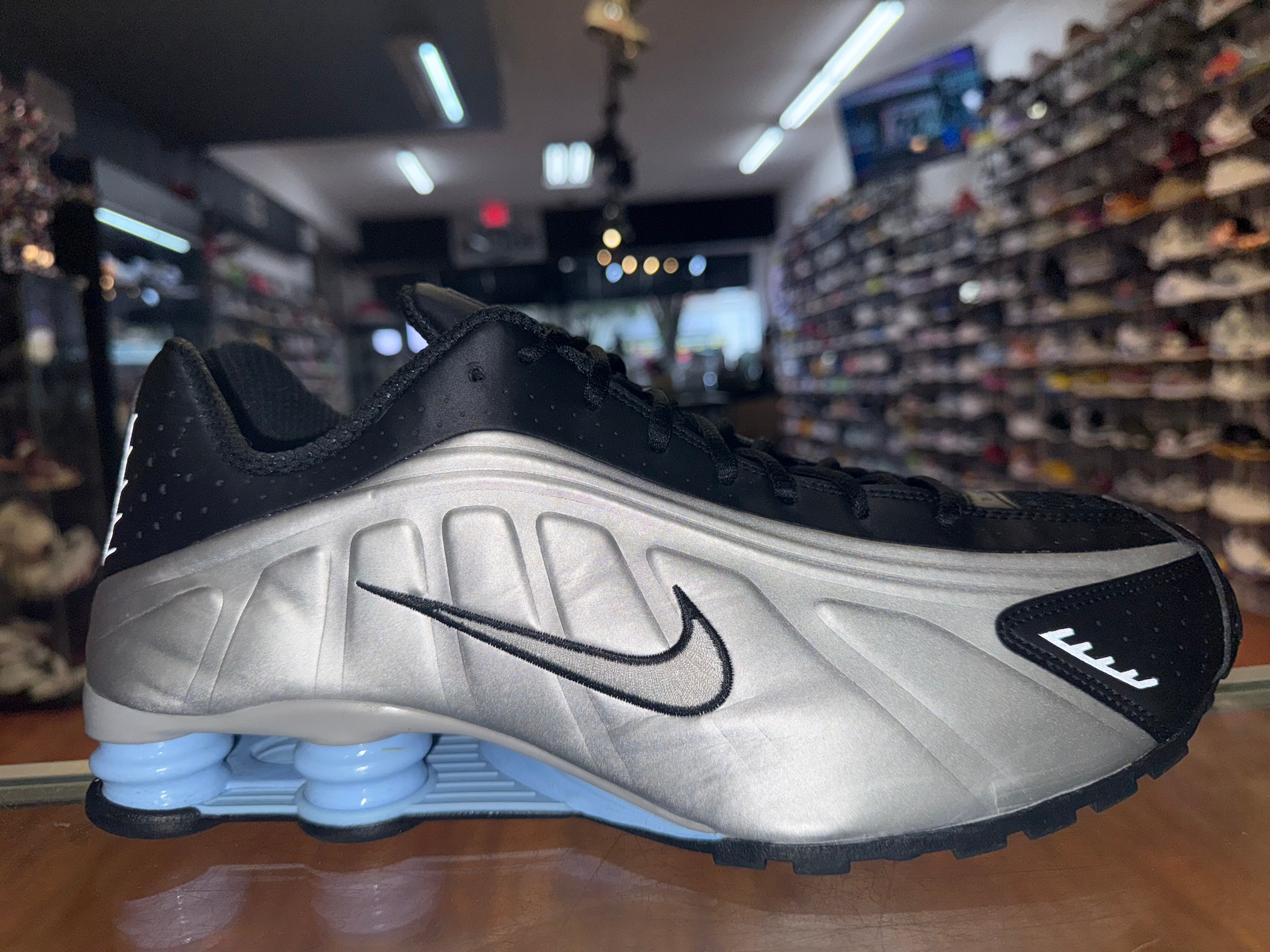 Size 13 Nike Shox R4 "Metallic Silver "Psychic Blue"