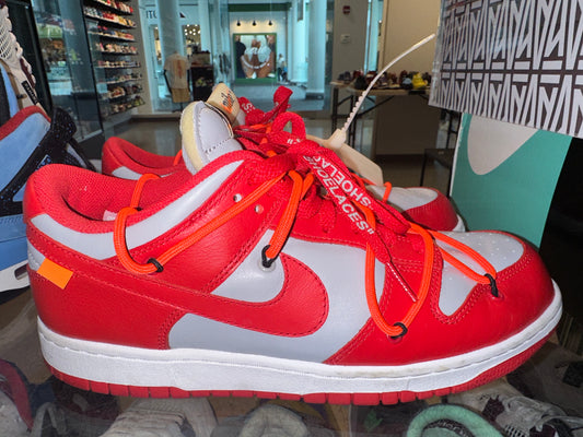 Size 8.5 Dunk Low Off White "University Red" (Mall)