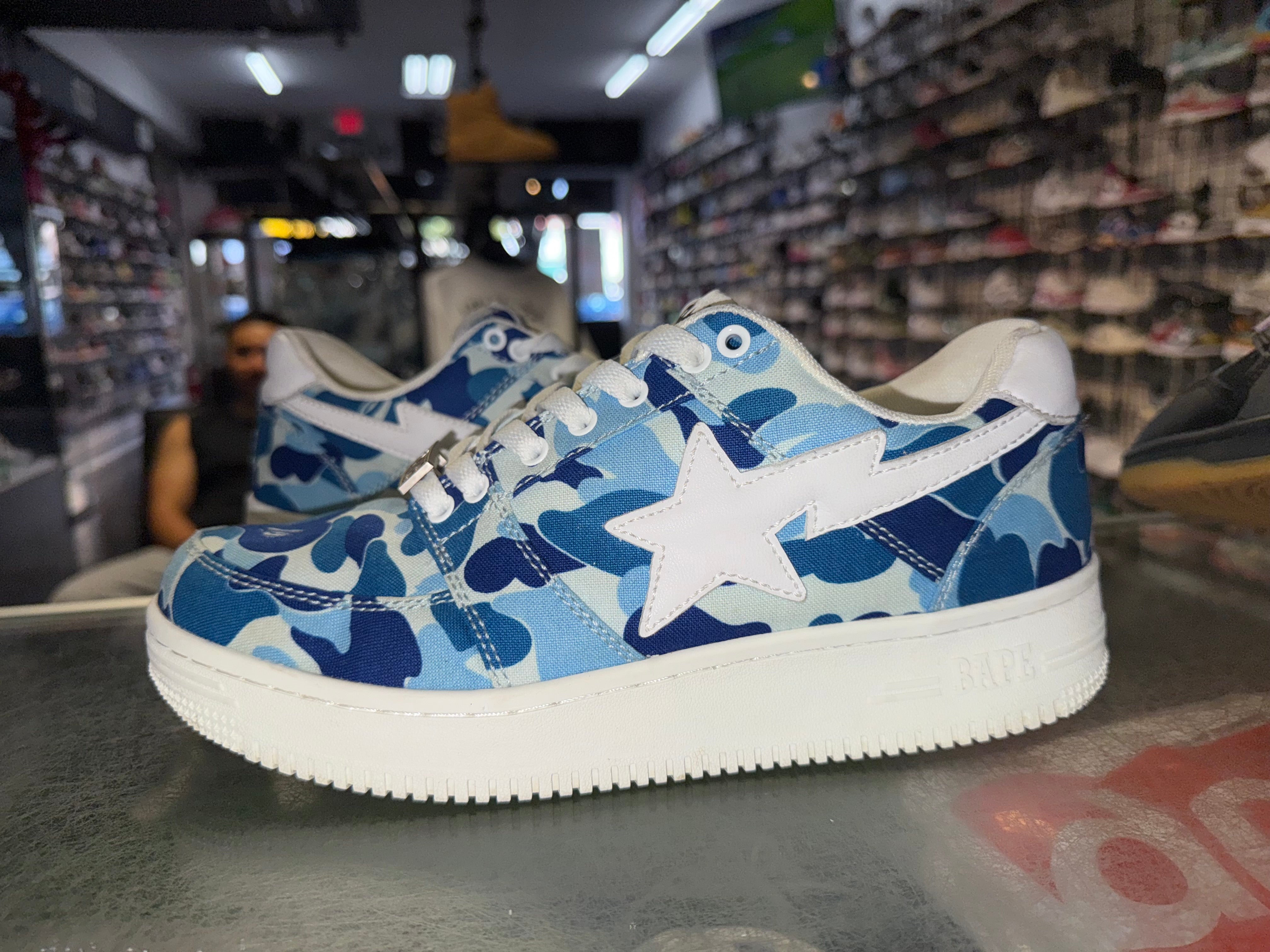 Size 9.5 A Bathing Ape Bapesta "Blue Camo"