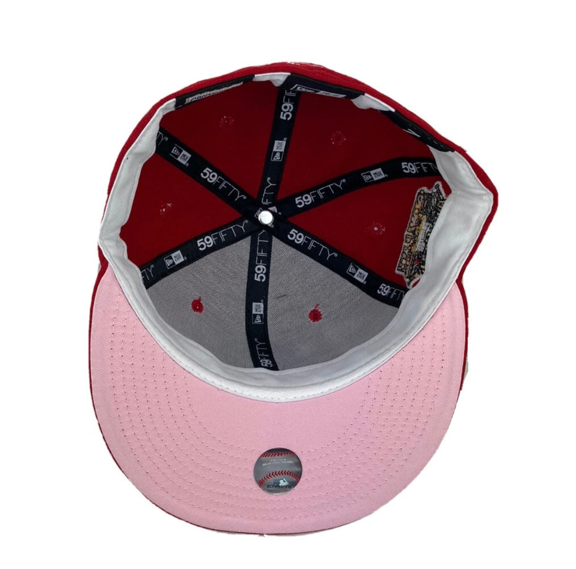 Size 7 5/8 Pittsburgh Pirates 2006 ASG Patch New Era Red Pink UV Fitted Red Hat Brand New