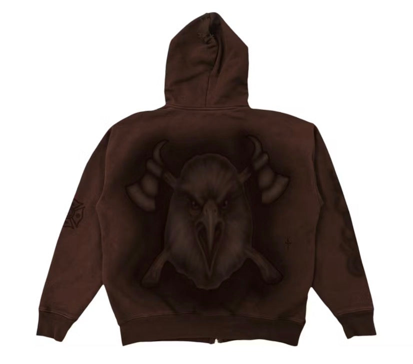 Size M (Fits L) Travis Scott LAFD Zip Up Hoodie “Brown” Brand New