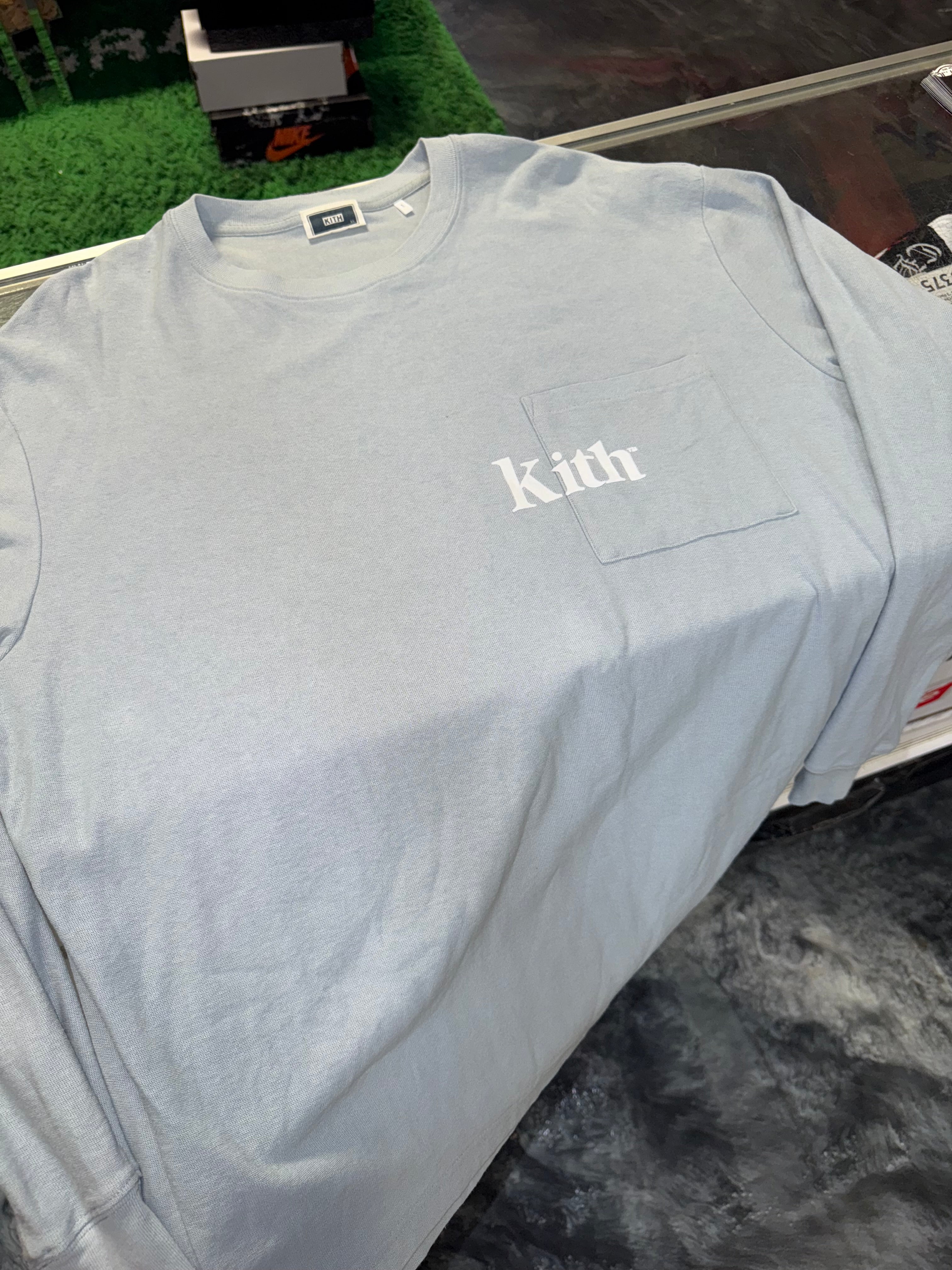 Size XL Kith Williams Pocket Long Sleeve “Light Indigo”