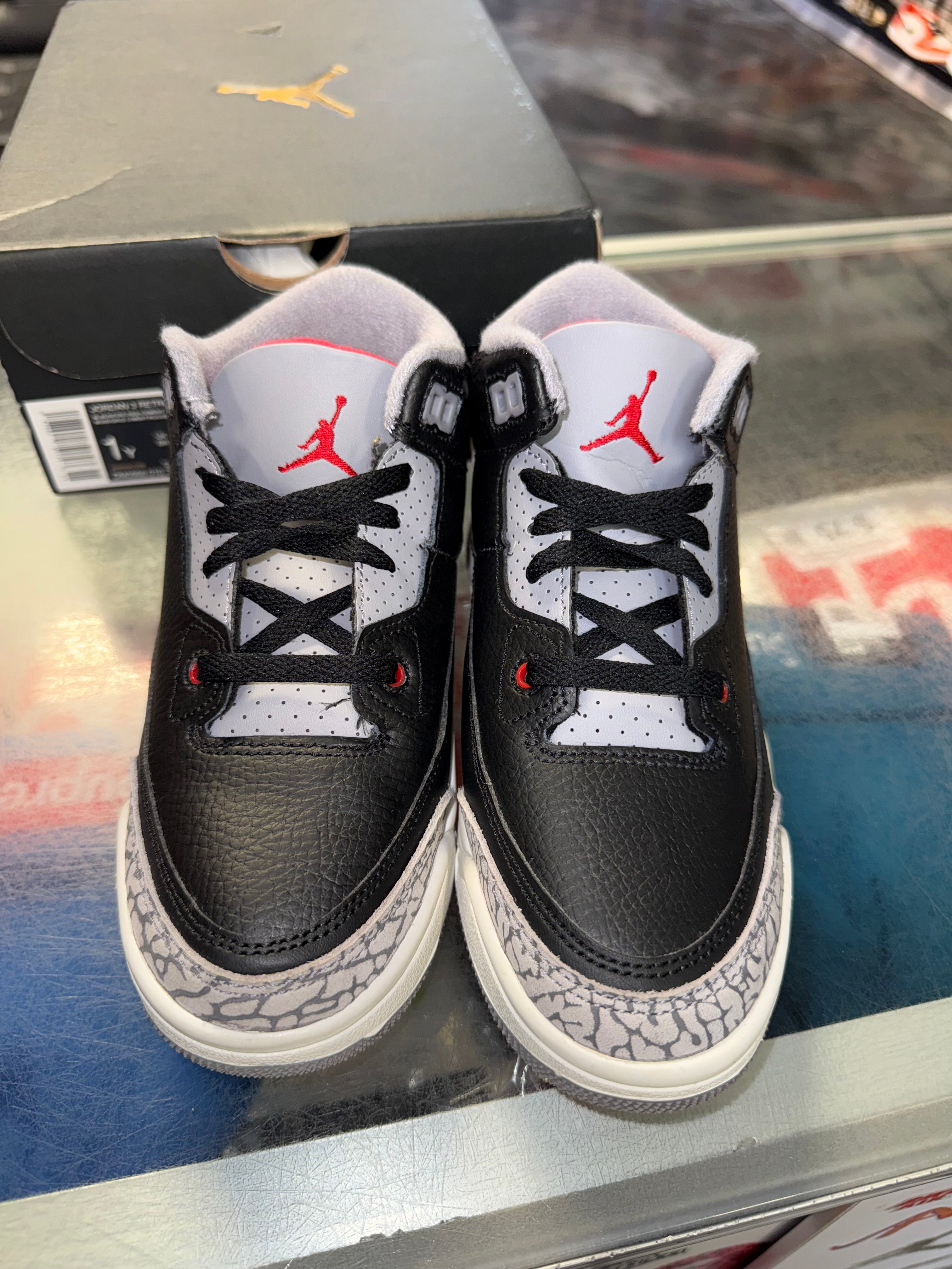 Size 1y Air Jordan 3 "Black Cement" (PS)