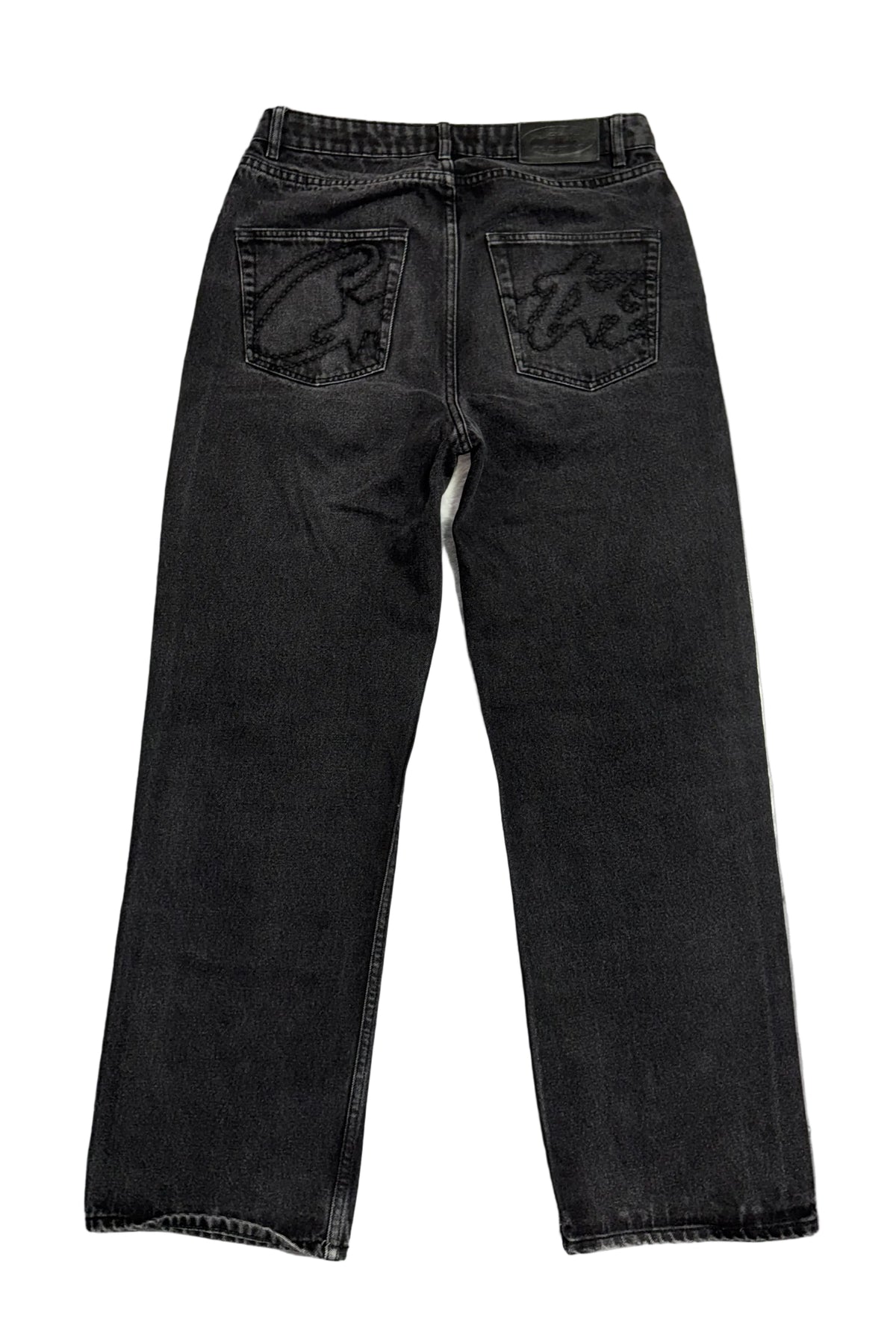 Size 32x34 Corteiz Embroidery Pocket Jeans “Black”