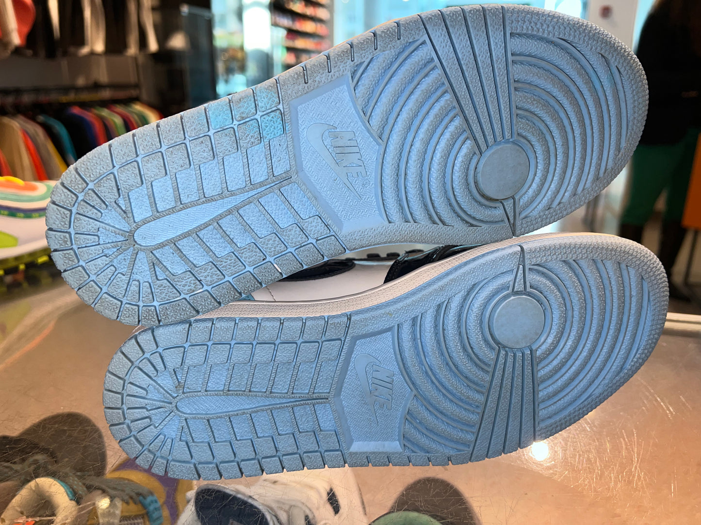 Size 7 (8.5W) Air Jordan 1 "Patent Blue Chill"  (Mall)