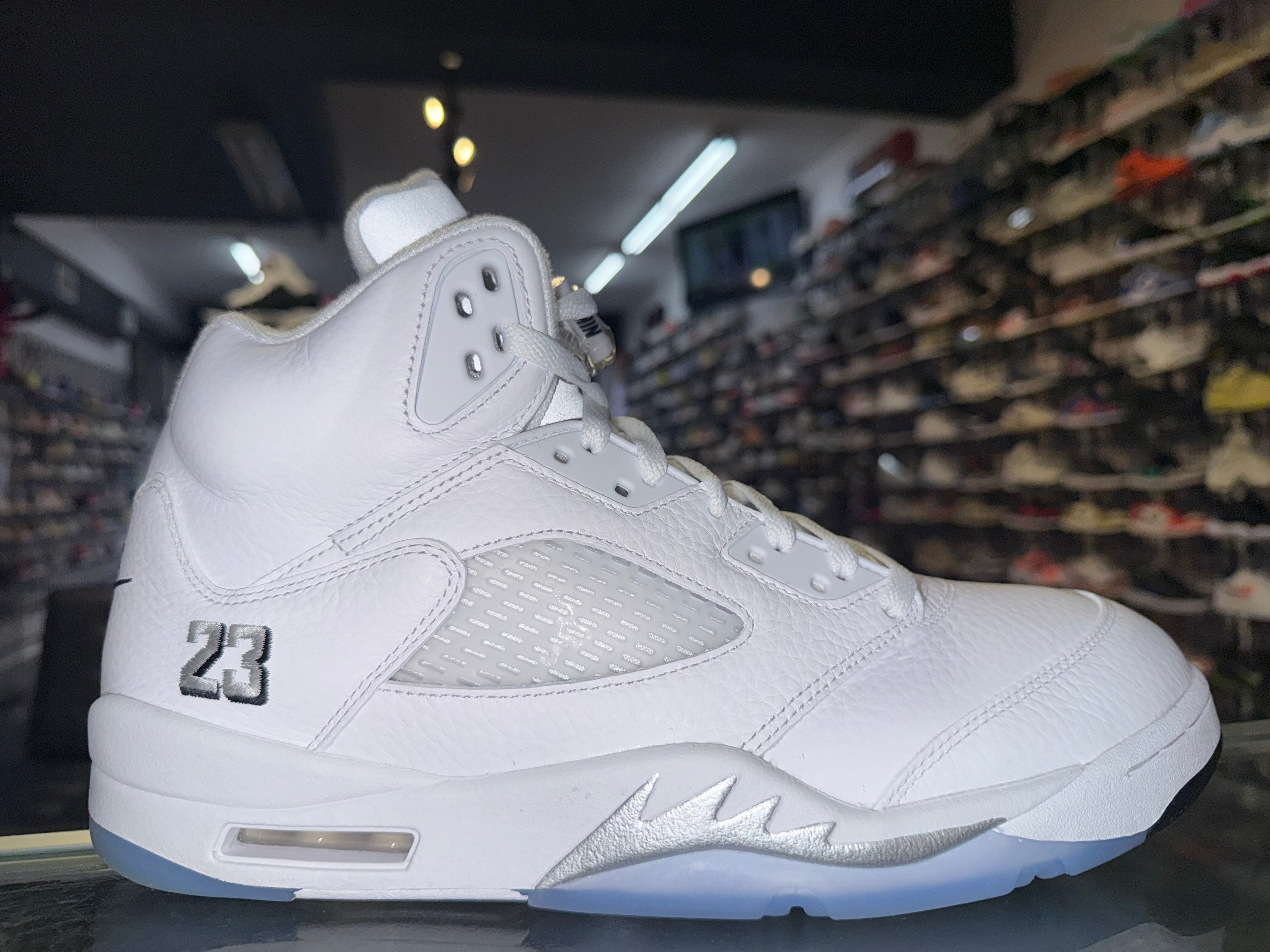 Size 11.5 Air Jordan 5 "White Metallic"