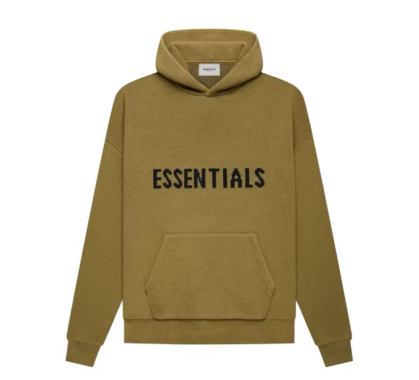 Size S (Fits M) Essentials FOG Knit Hoodie “Amber”