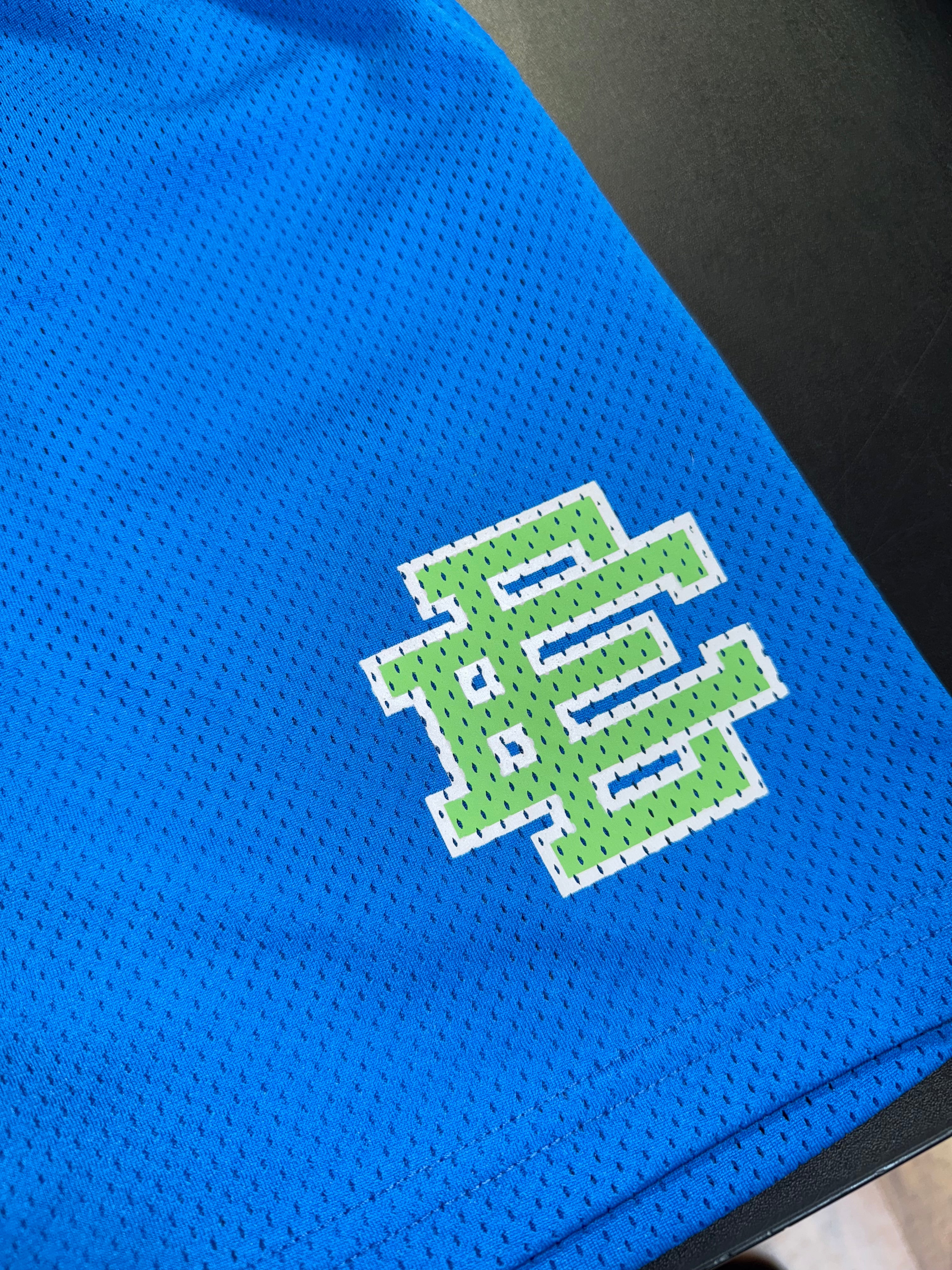 Size L Eric Emanuel EE Shorts “Electric Blue Green”