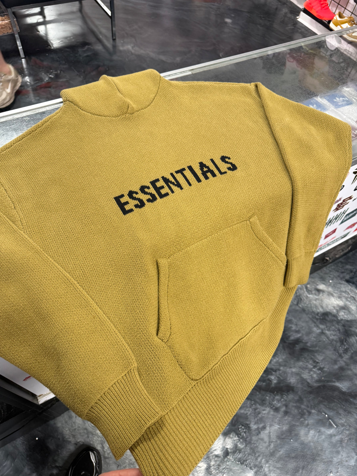 Size S (Fits M) Essentials FOG Knit Hoodie “Amber”