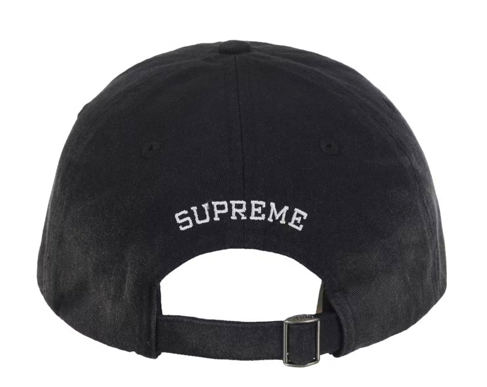 Size OS Supreme Leather Appliqué 6 Panel Hat “Black” Brand New